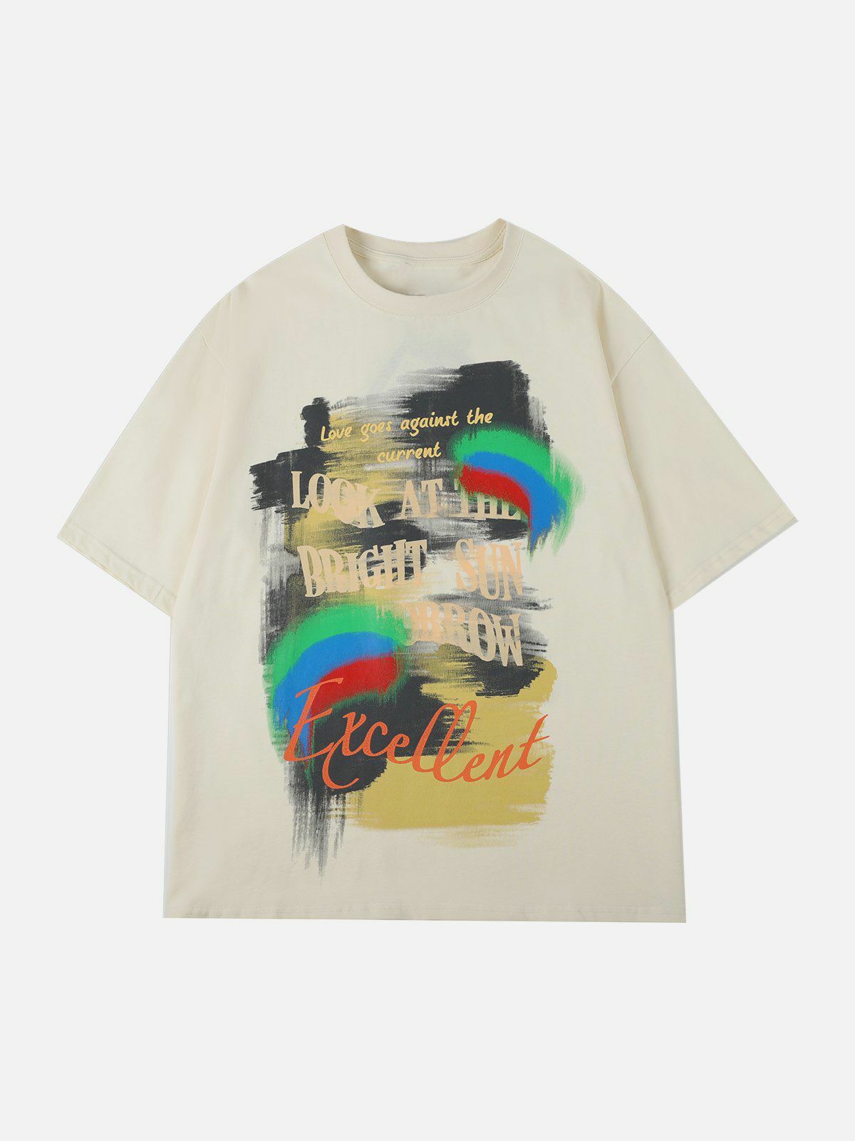 Y2K Graffiti Letter Print Tee - Trendy 90s Aesthetic Top for Summer Outfits & Grunge Style