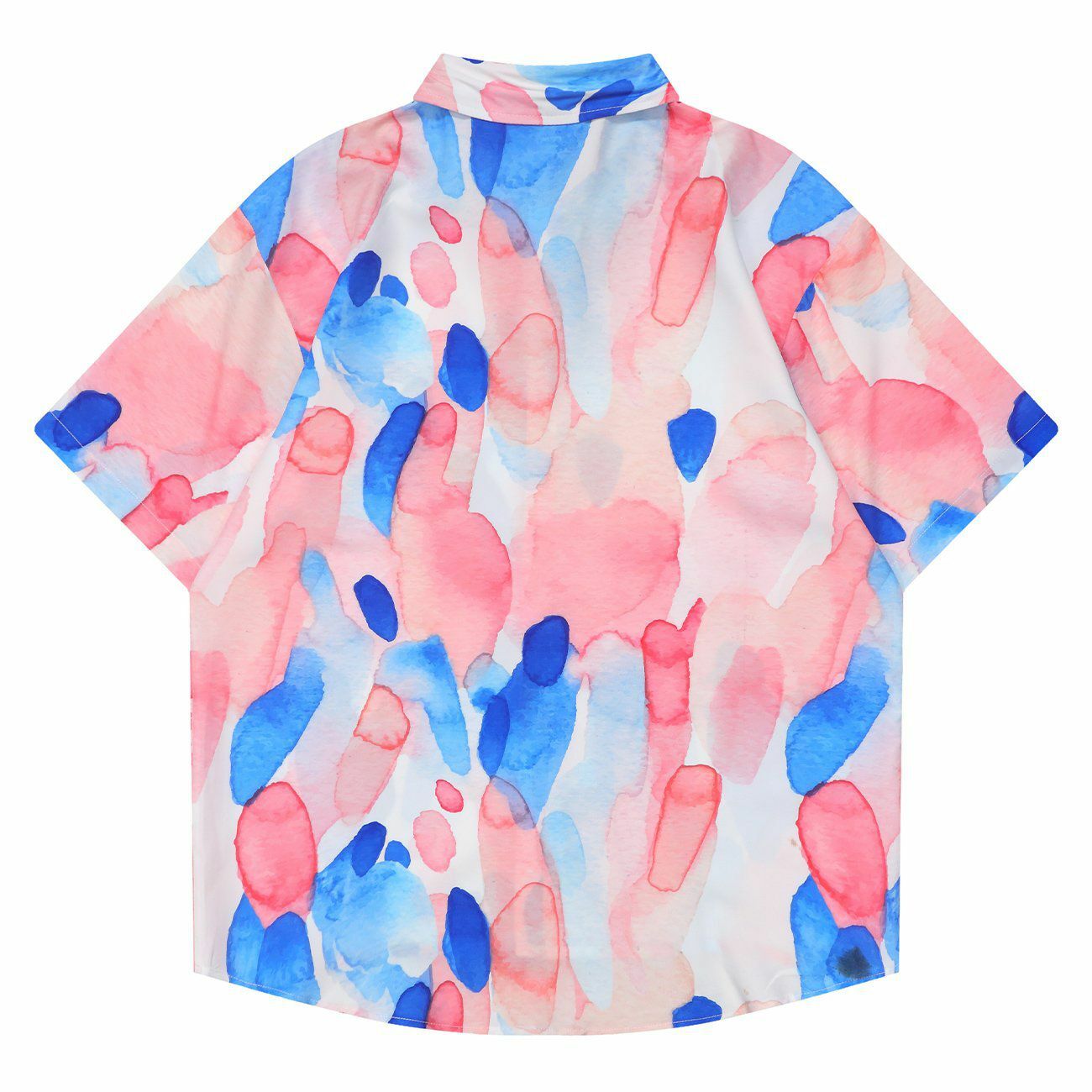 Y2K Graffiti Print Short Sleeve Shirt - Trendy 90s Aesthetic for Summer Outfits & Casual Looks