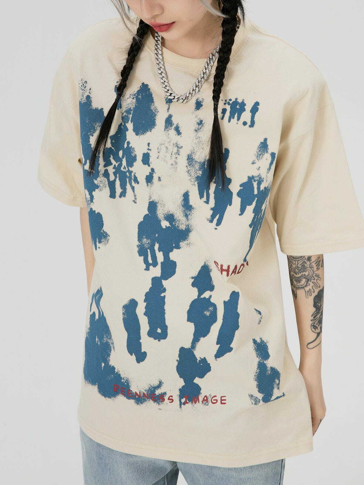 Y2K Graffiti Print Tee - Trendy 90s Aesthetic Top for Grunge, Summer Outfits & Casual Looks