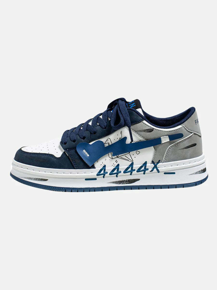 Y2K Graffiti Skate Sneakers: Trendy 90s Fashion Footwear for Grunge & Aesthetic Outfits