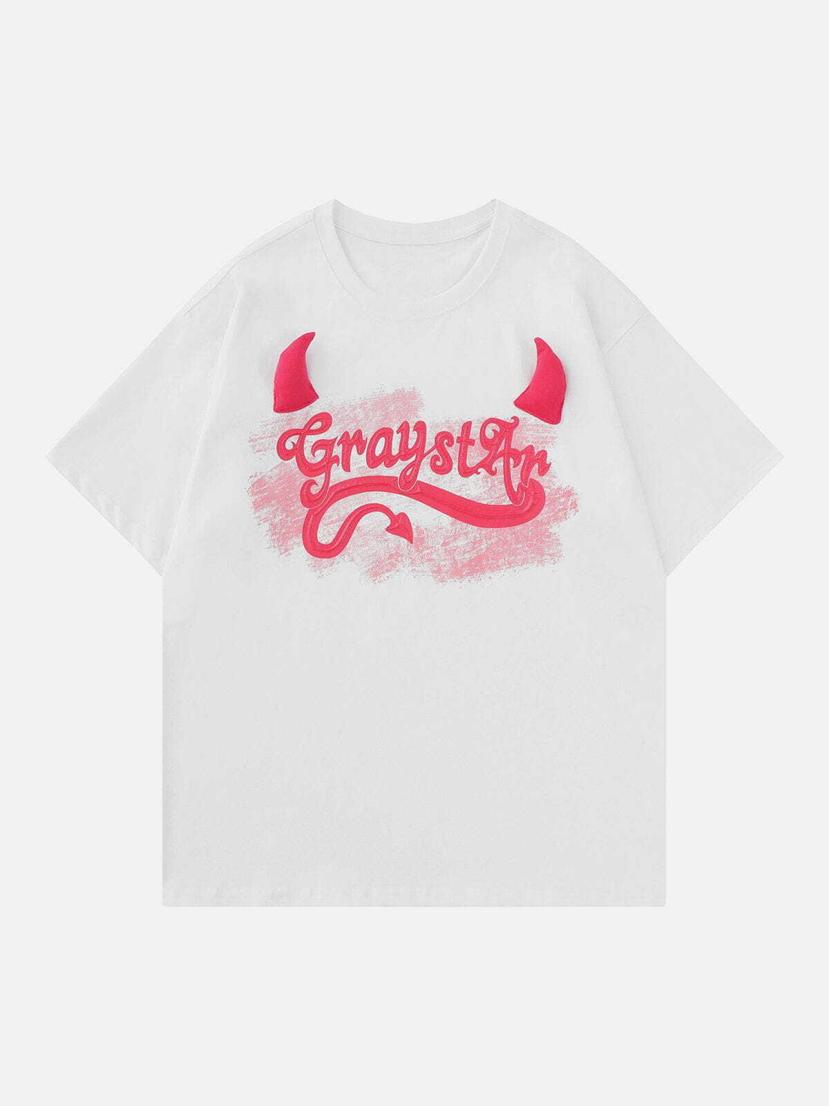 Y2K Grunge Aesthetic 3D Devil's Corner Graphic Tee - Vintage 90s Style Summer Outfit Essential