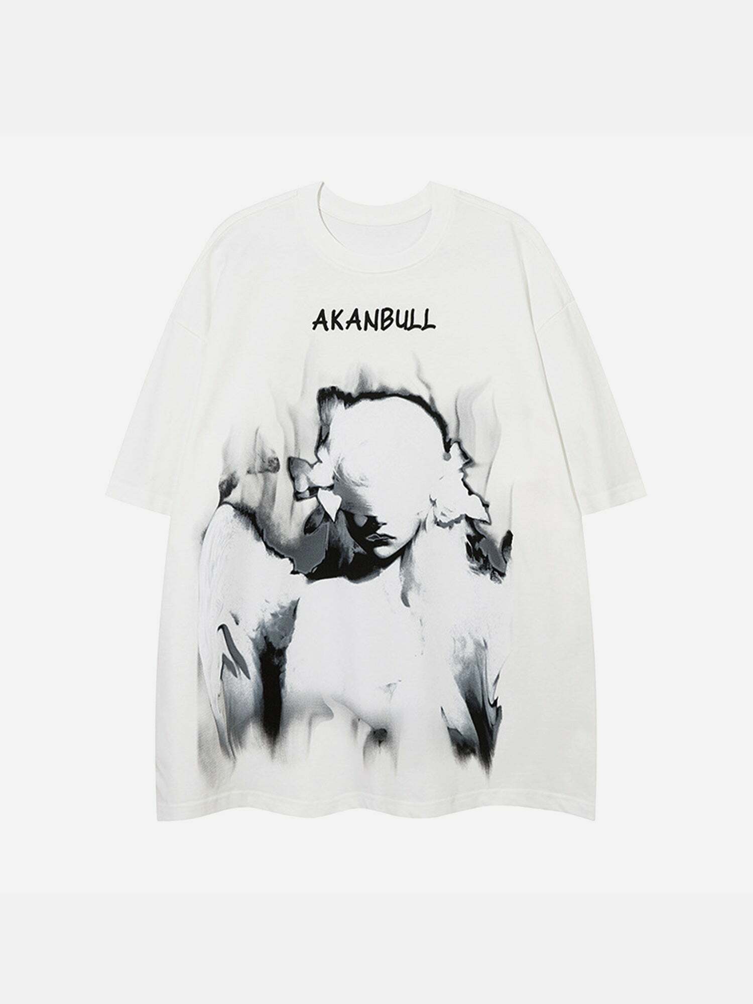 Y2K Grunge Aesthetic Angel Girl Graphic Tee - Vintage 90s Hip-Hop Style T-Shirt for Trendy Outfits