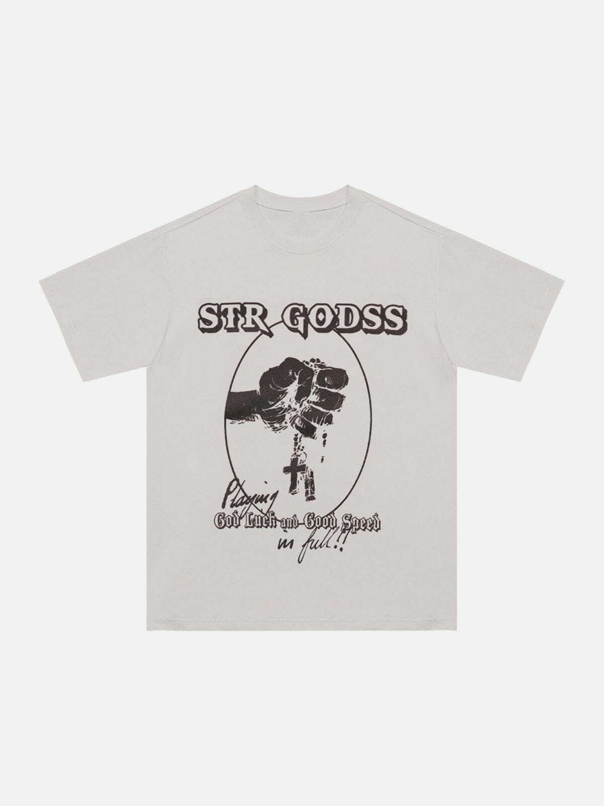 Y2K Grunge Aesthetic Cross Shadow Tee - Vintage 90s Style for Effortless Summer Outfits