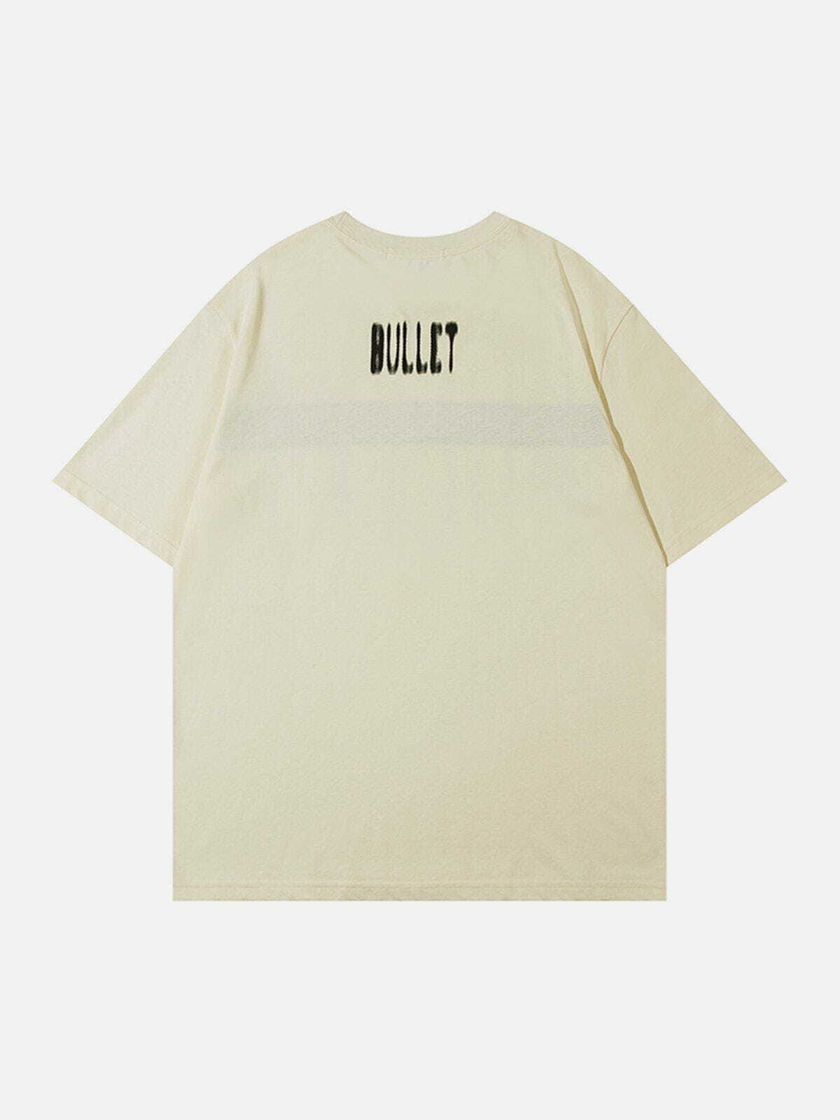 Y2K Grunge Aesthetic Cut Bullet Print Tee - Vintage 90s Style for Effortless Summer Outfits