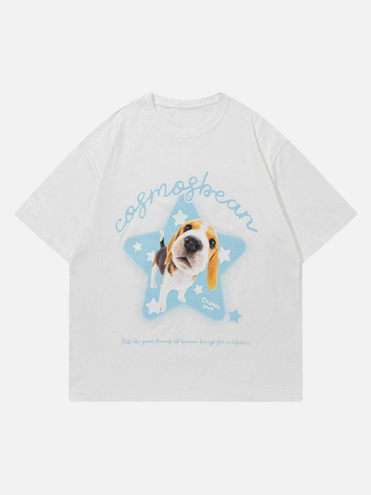 Y2K Grunge Aesthetic Dog Print Tee - Vintage 90s Style for Summer Outfits & Casual Looks