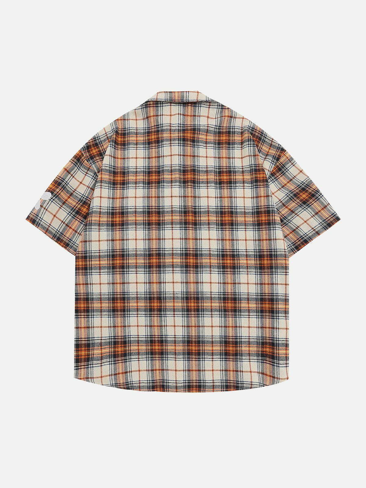 Y2K Grunge Aesthetic Plaid Short Sleeve Shirt - Vintage 90s Style for Effortless Summer Outfits