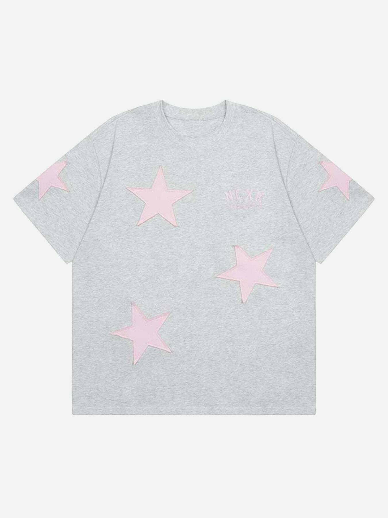 Y2K Grunge Aesthetic Retro Star T-Shirt - Vintage 90s Fashion Tee for Trendy Outfits