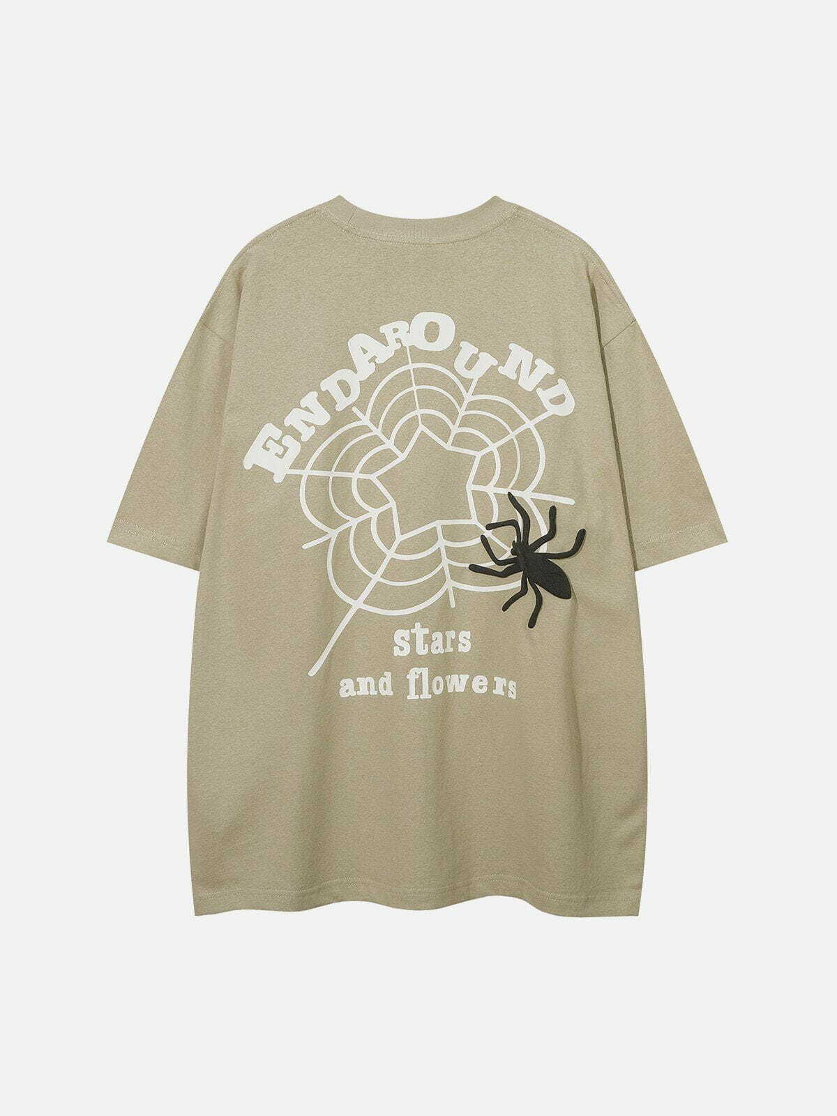 Y2K Grunge Aesthetic Spider Foam Print Tee - Vintage 90s Style for Trendy Summer Outfits