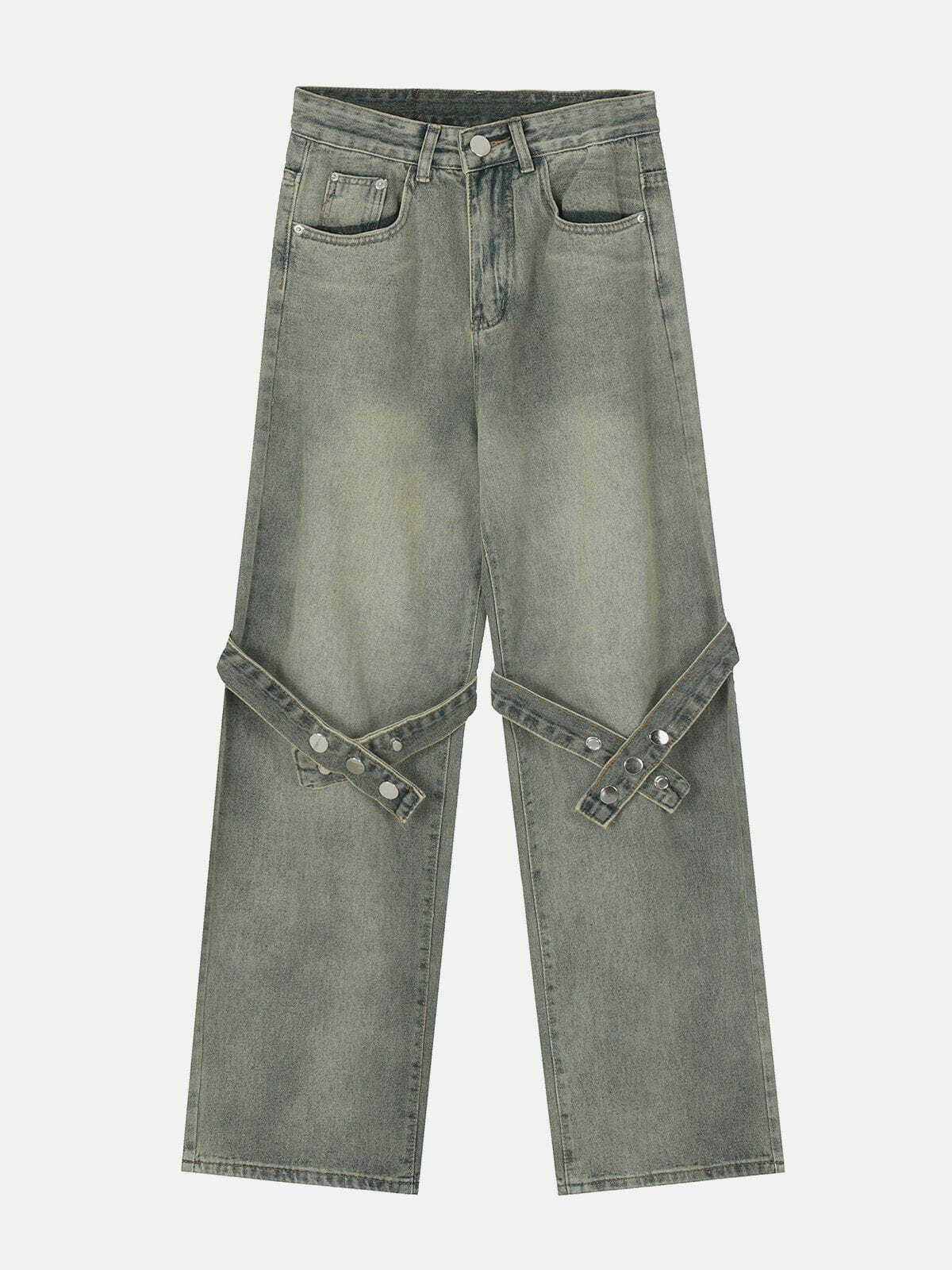 Y2K Grunge Aesthetic Washed Baggy Jeans - Vintage 90s Style for Effortless Summer Outfits