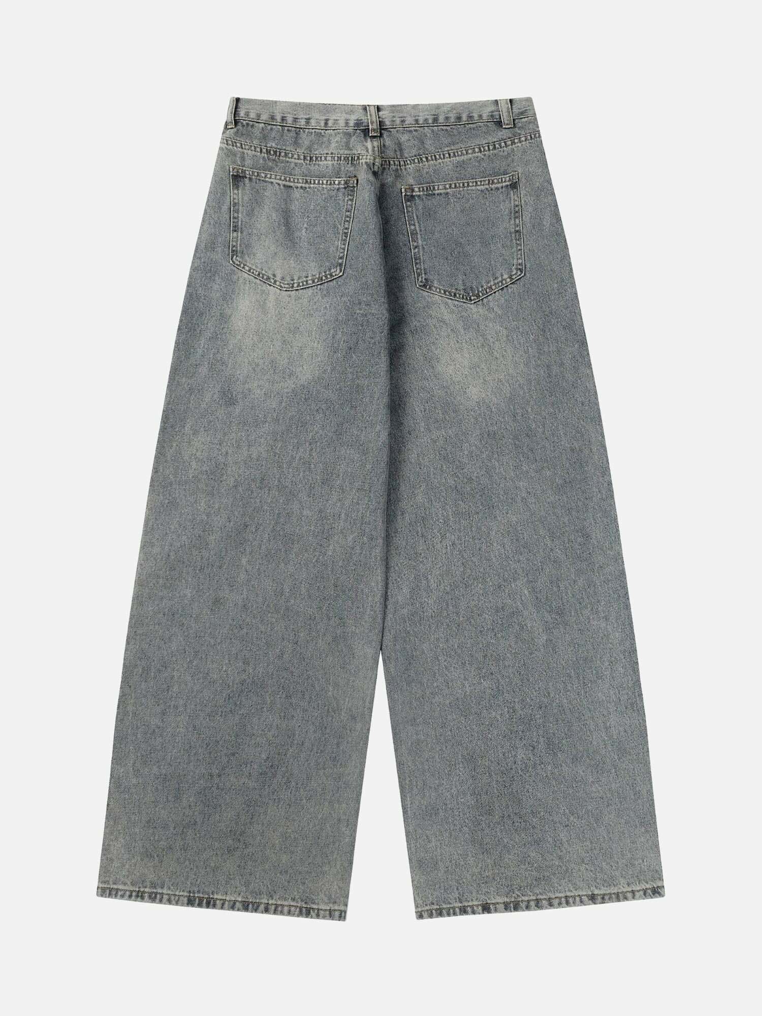 Y2K Grunge Aesthetic Washed Baggy Jeans - Vintage 90s Style for Effortless Summer Outfits