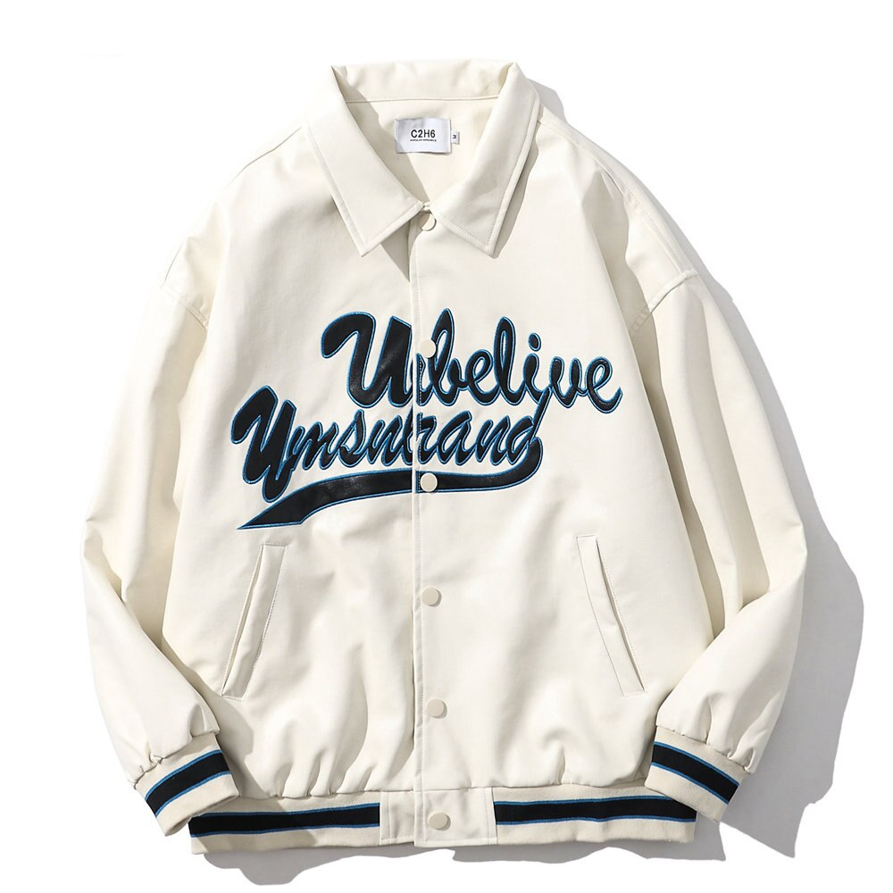 Y2K Grunge Aesthetic White BELIVE Jacket - Perfect for Summer Outfits & 90s Fashion Vibes