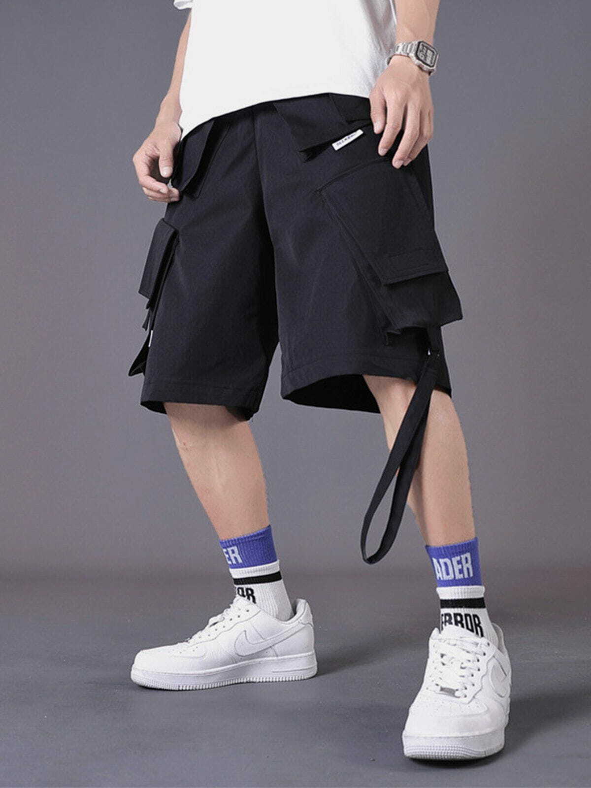 Y2K Grunge Big Pocket Cargo Shorts - Trendy Summer Outfits for a Chic Aesthetic Look