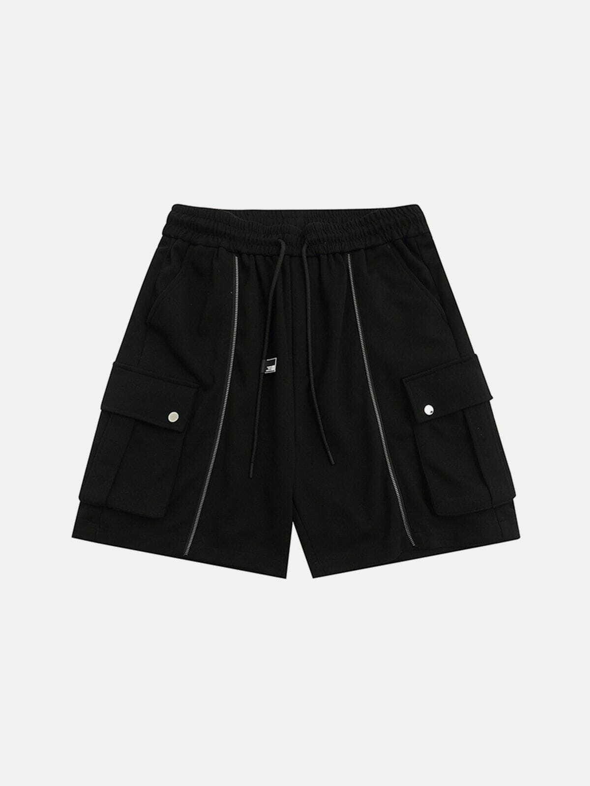 Y2K Grunge Cargo Shorts with Large Pockets - Trendy 90s Summer Outfit for Effortless Style