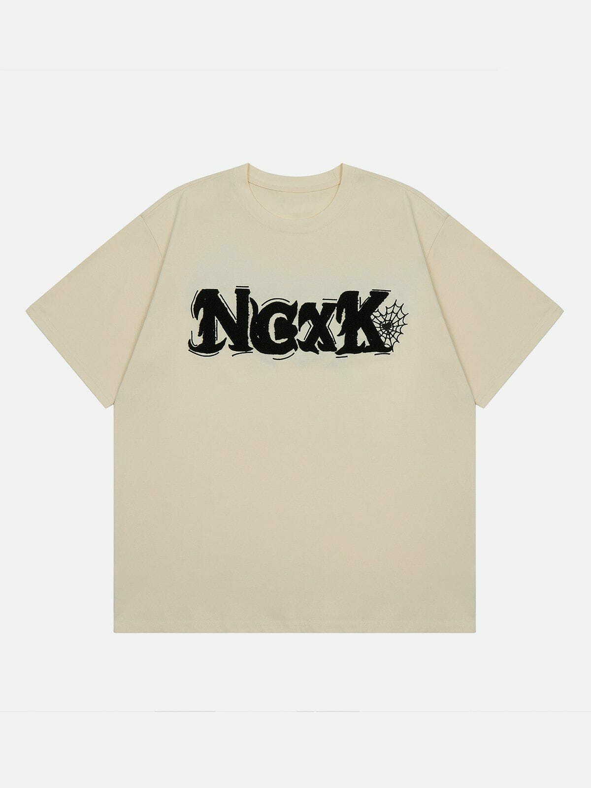 Y2K Grunge Flock Letter Tee - Vintage 90s Aesthetic, Perfect for Summer Outfits & Casual Looks