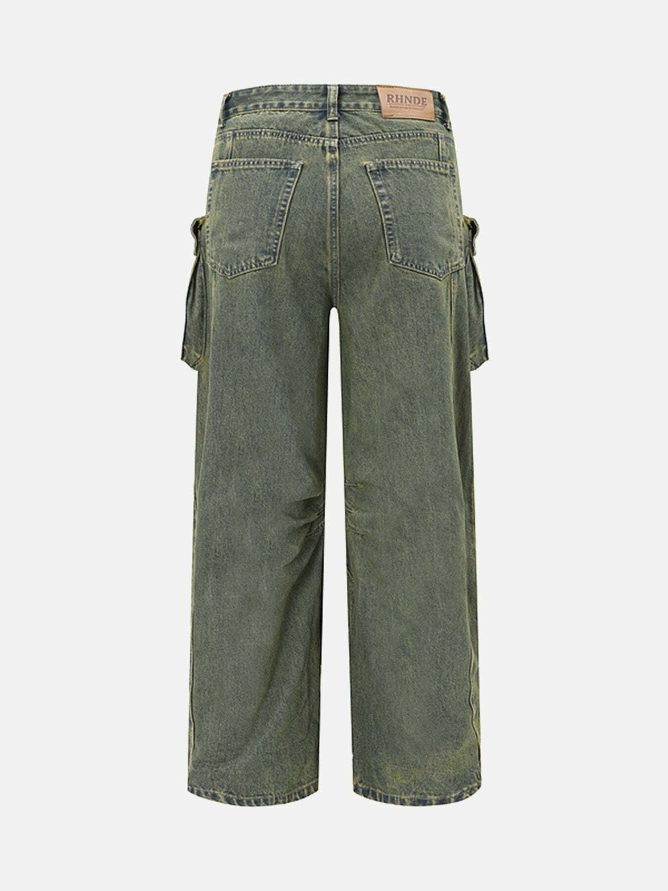 Y2K Grunge Multi-Pocket Cargo Pants - Vintage 90s Style Baggy Jeans for Effortless Summer Outfits