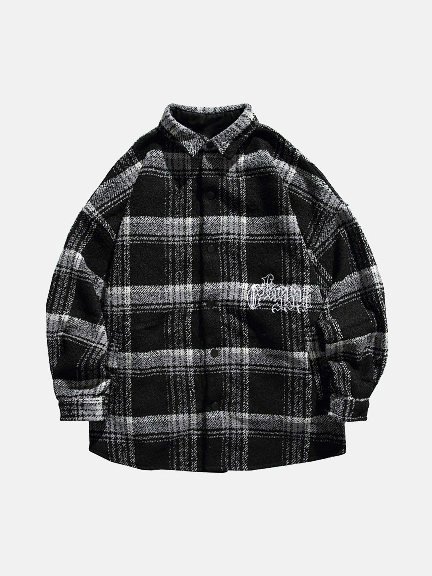 Y2K Grunge Plaid Reversible Shirt Jacket - Vintage 90s Aesthetic Layering Piece for Stylish Outfits