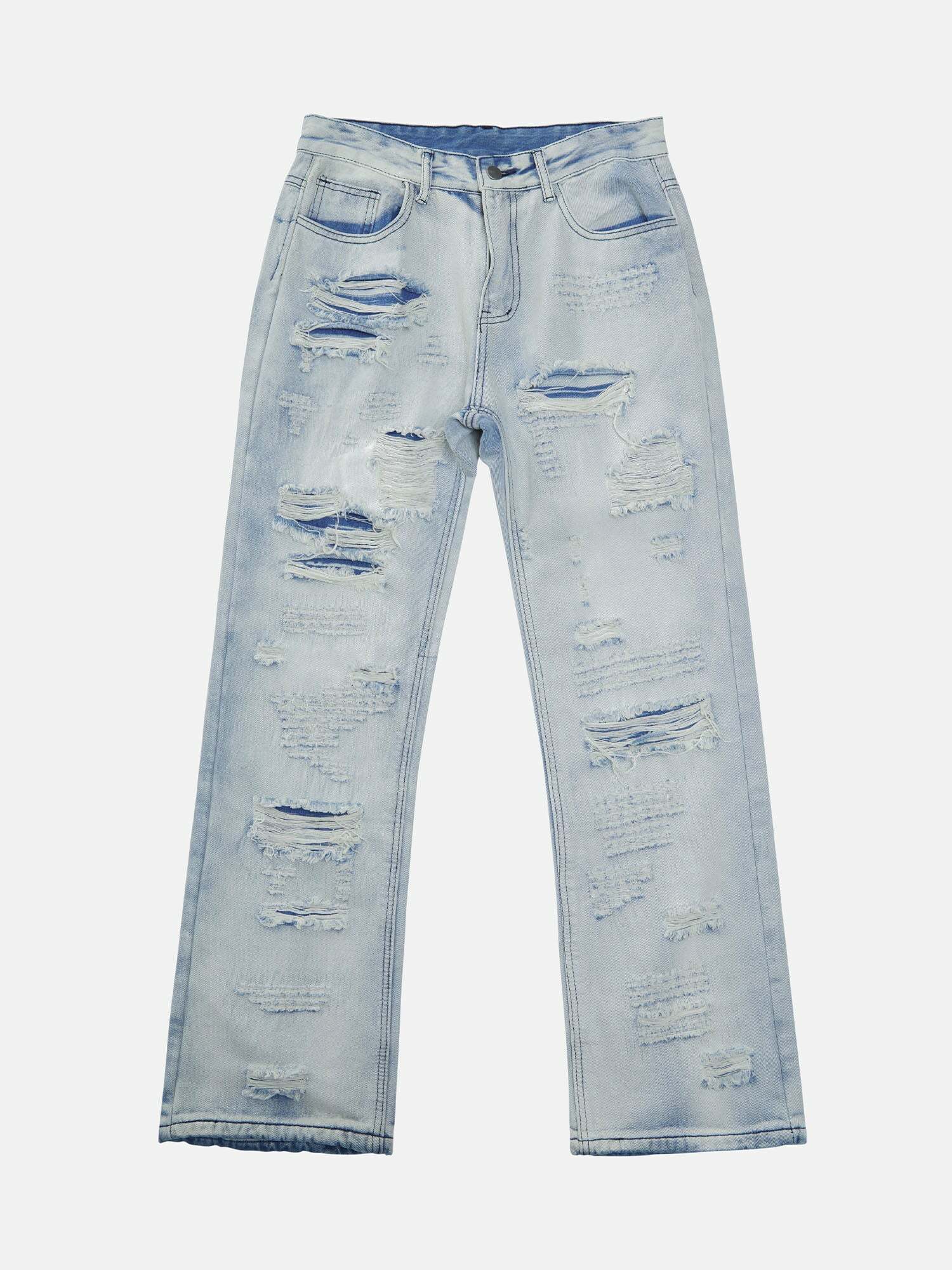 Y2K Grunge Ripped Jeans - Trendy 90s Style Baggy Denim for Summer Outfits & Aesthetic Looks