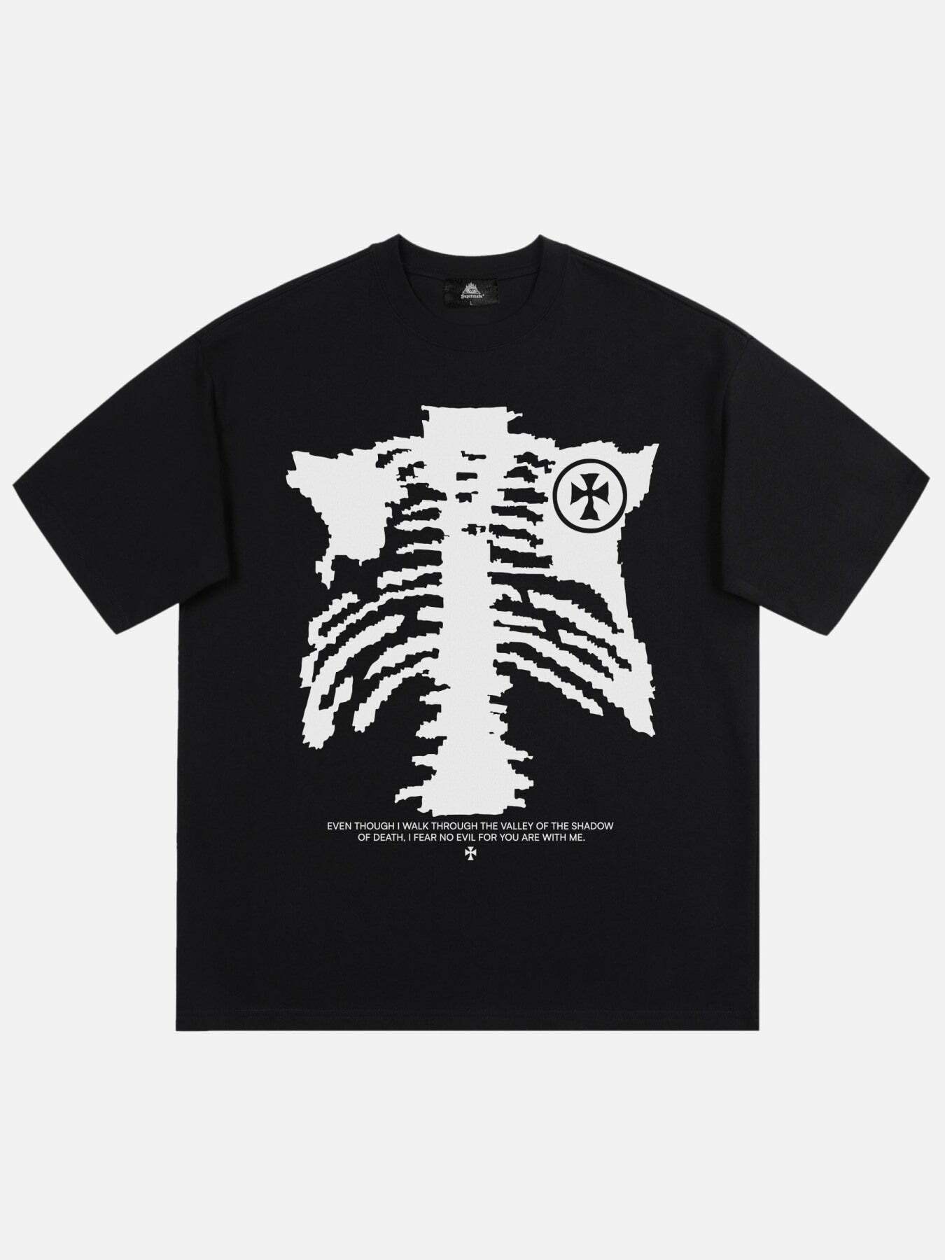 Y2K Grunge Skull Print T-Shirt - Vintage 90s Aesthetic Tee for Summer Outfits & Casual Looks