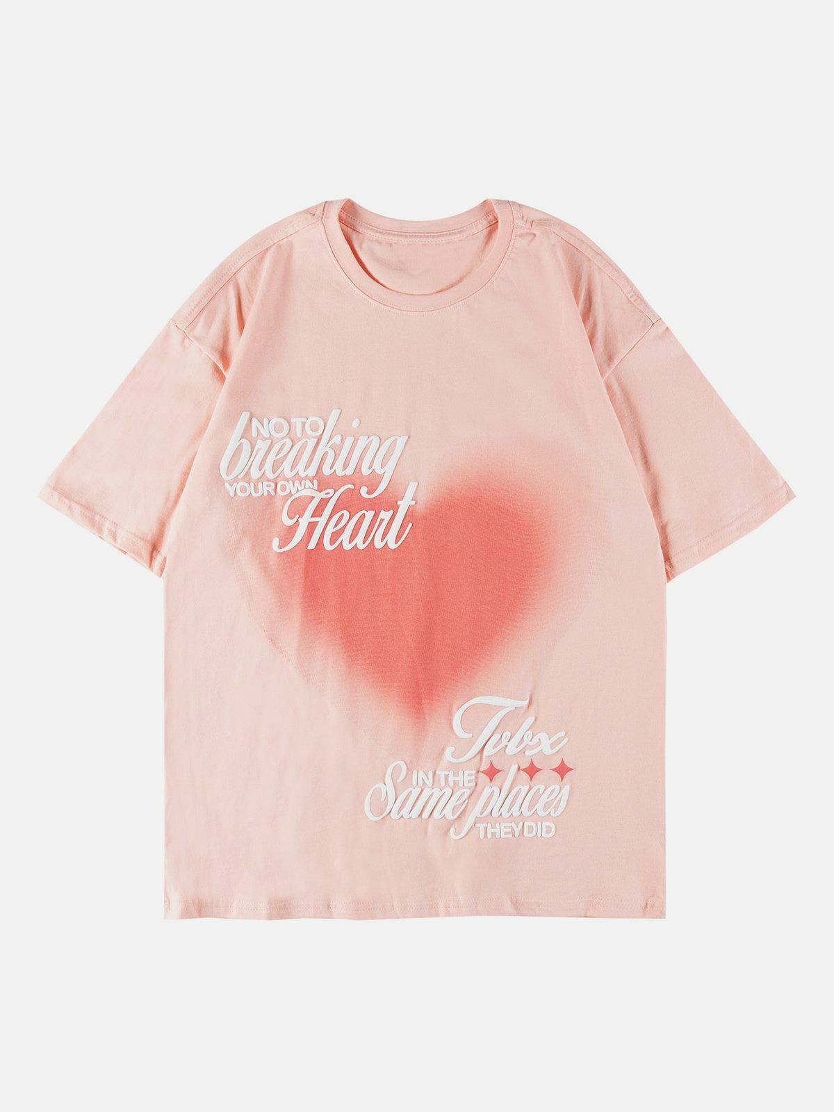 Y2K Heart Gradient Print Tee - Cute Summer Outfit, Grunge Aesthetic, 90s Fashion Vibes