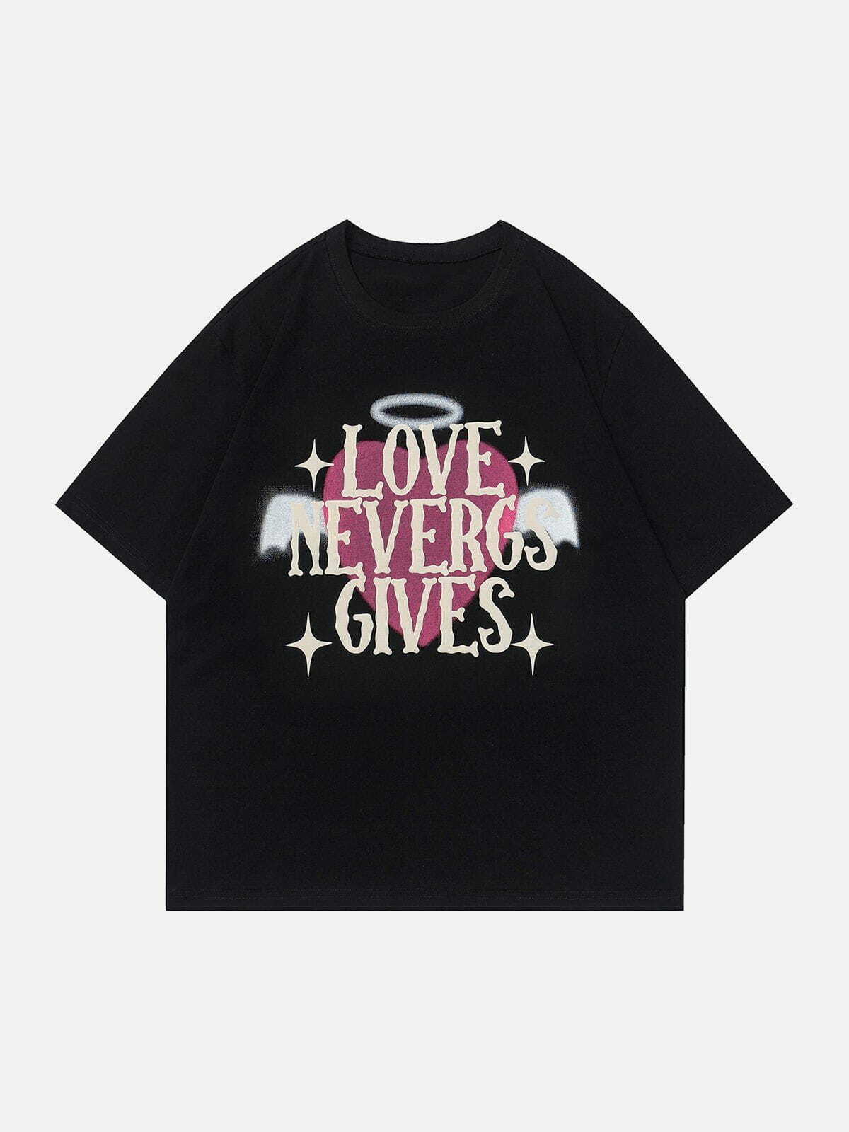 Y2K Heart Print Tee - Cute Summer Outfit, Grunge Aesthetic, 90s Style, Casual Fashion Essential