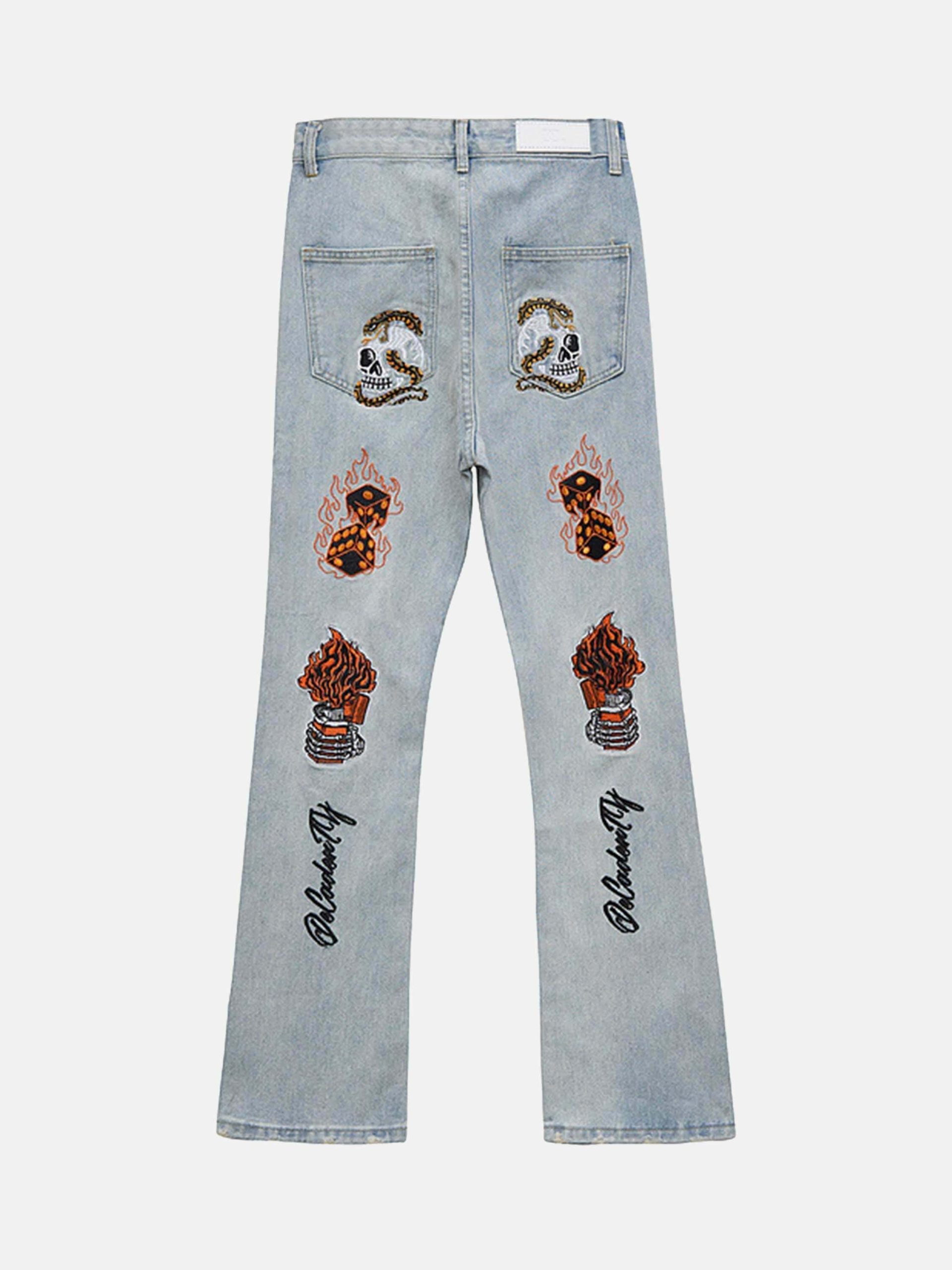 Y2K High Street Embroidery Baggy Jeans - Vintage 90s Grunge Style for Trendy Outfits