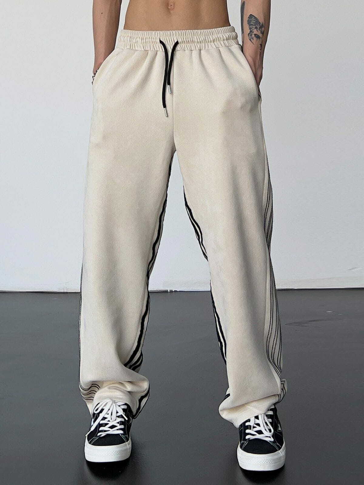 Y2K High Waist Striped Sweatpants - Trendy Grunge Style for Summer Outfits & Aesthetic Looks