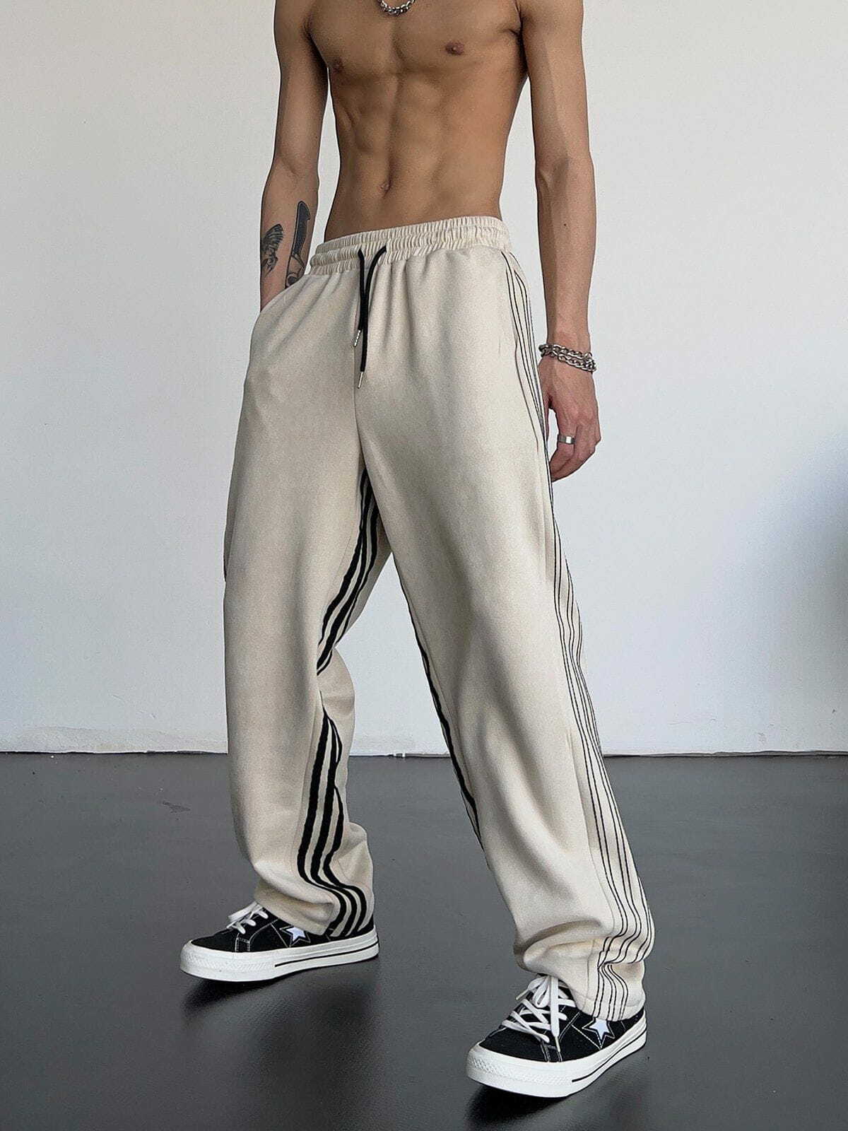 Y2K High Waist Striped Sweatpants - Trendy Grunge Style for Summer Outfits & Aesthetic Looks