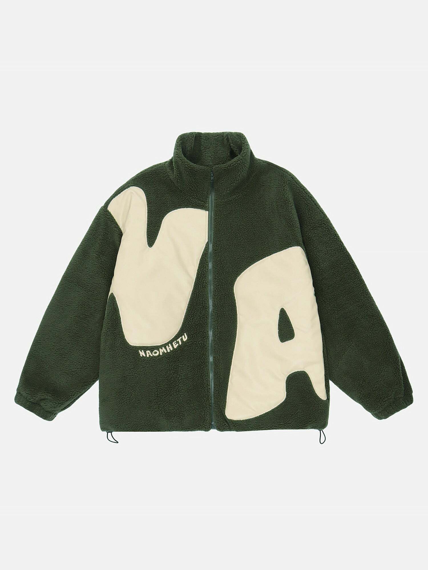 Y2K-Inspired Appliquéd Lambswool Jacket for Grunge Aesthetic & 90s Fashion Lovers