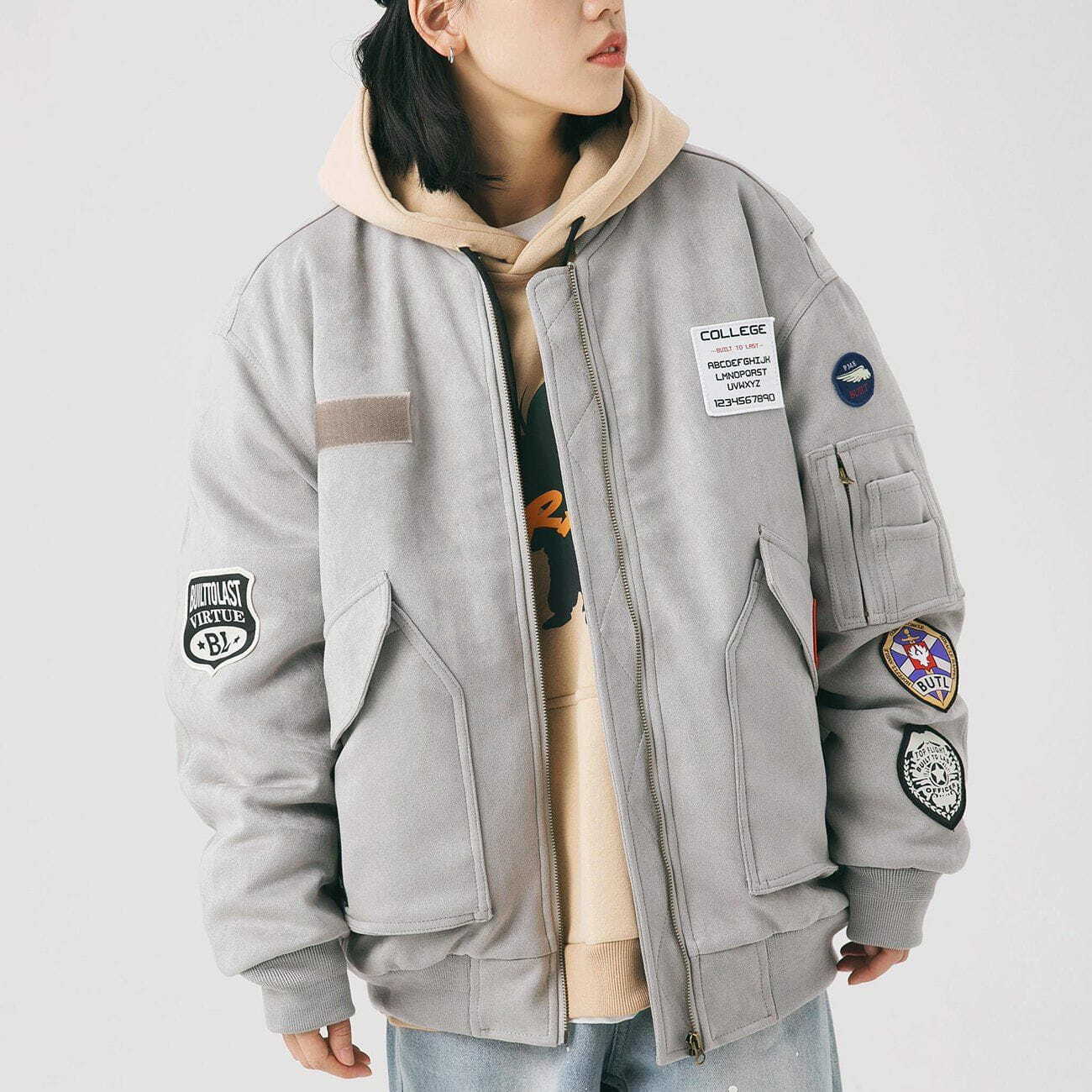 Y2K Inspired Medal Embroidered Winter Coats for Grunge Aesthetic & 90s Fashion Lovers