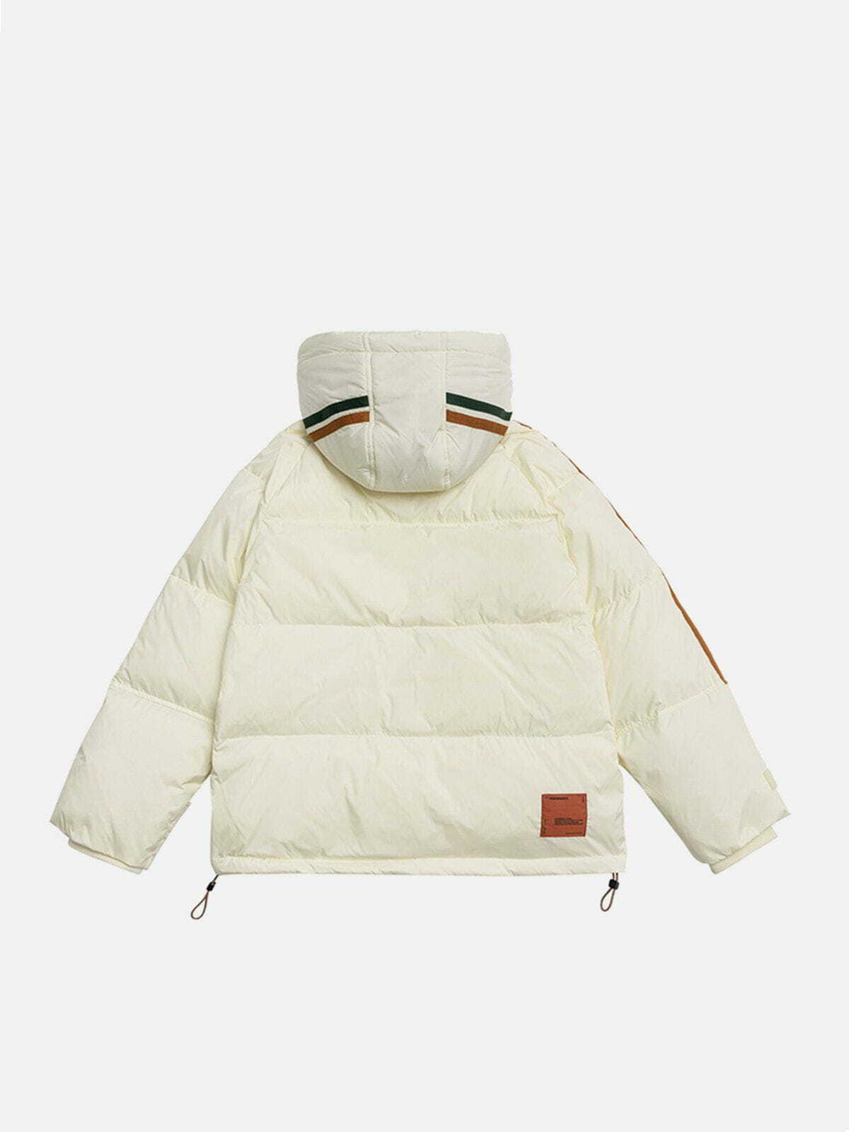 Y2K-Inspired Side Stripe Multi Pocket Winter Coat for Trendy 90s and Grunge Aesthetic Outfits