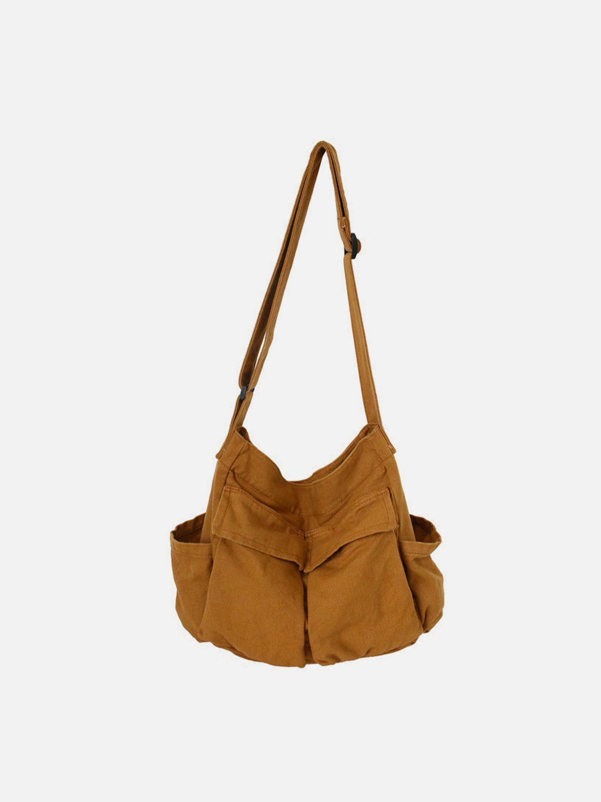 Y2K-Inspired Solid Color Big Pocket Shoulder Bag for 90s Fashion & Grunge Aesthetic Outfits