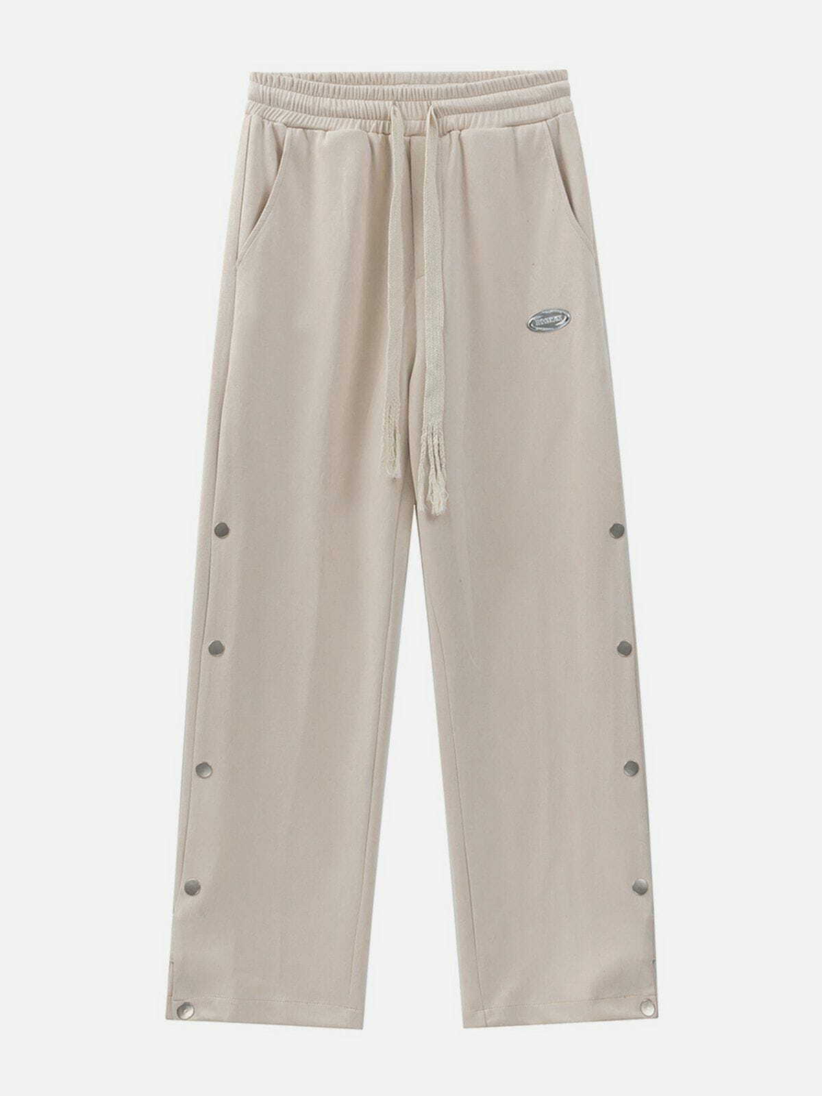 Y2K-Inspired Solid Color Breasted Sweatpants for Trendy Grunge and 90s Aesthetic Outfits