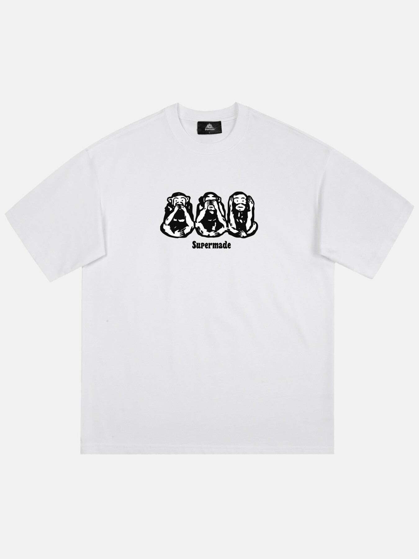 Y2K Monkey Print T-Shirt: Trendy Grunge Aesthetic Tee for Summer Outfits & 90s Fashion Lovers