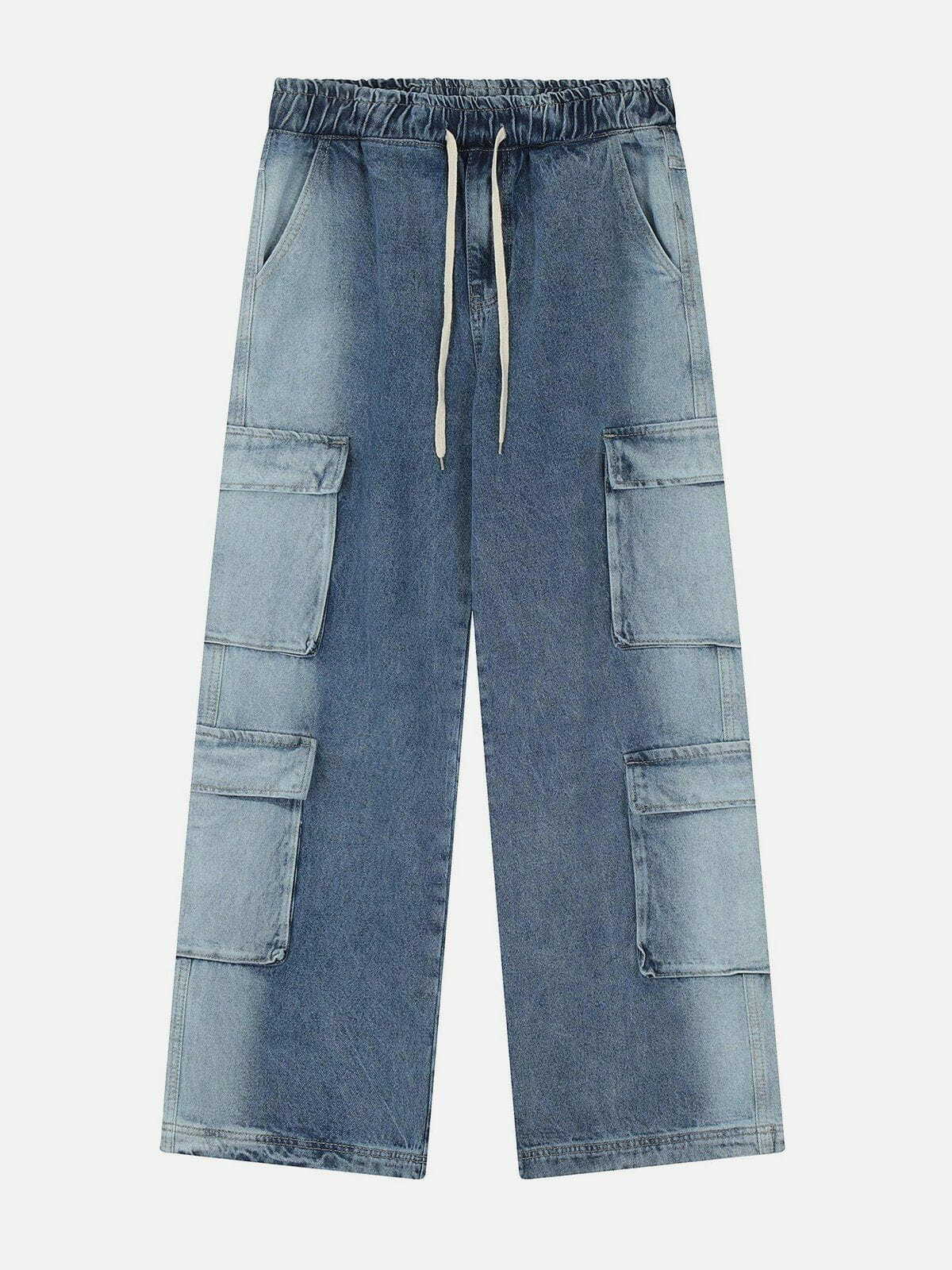 Y2K Multi-Pocket Baggy Jeans for Grunge Aesthetic & 90s Fashion Lovers - Trendy Summer Outfits