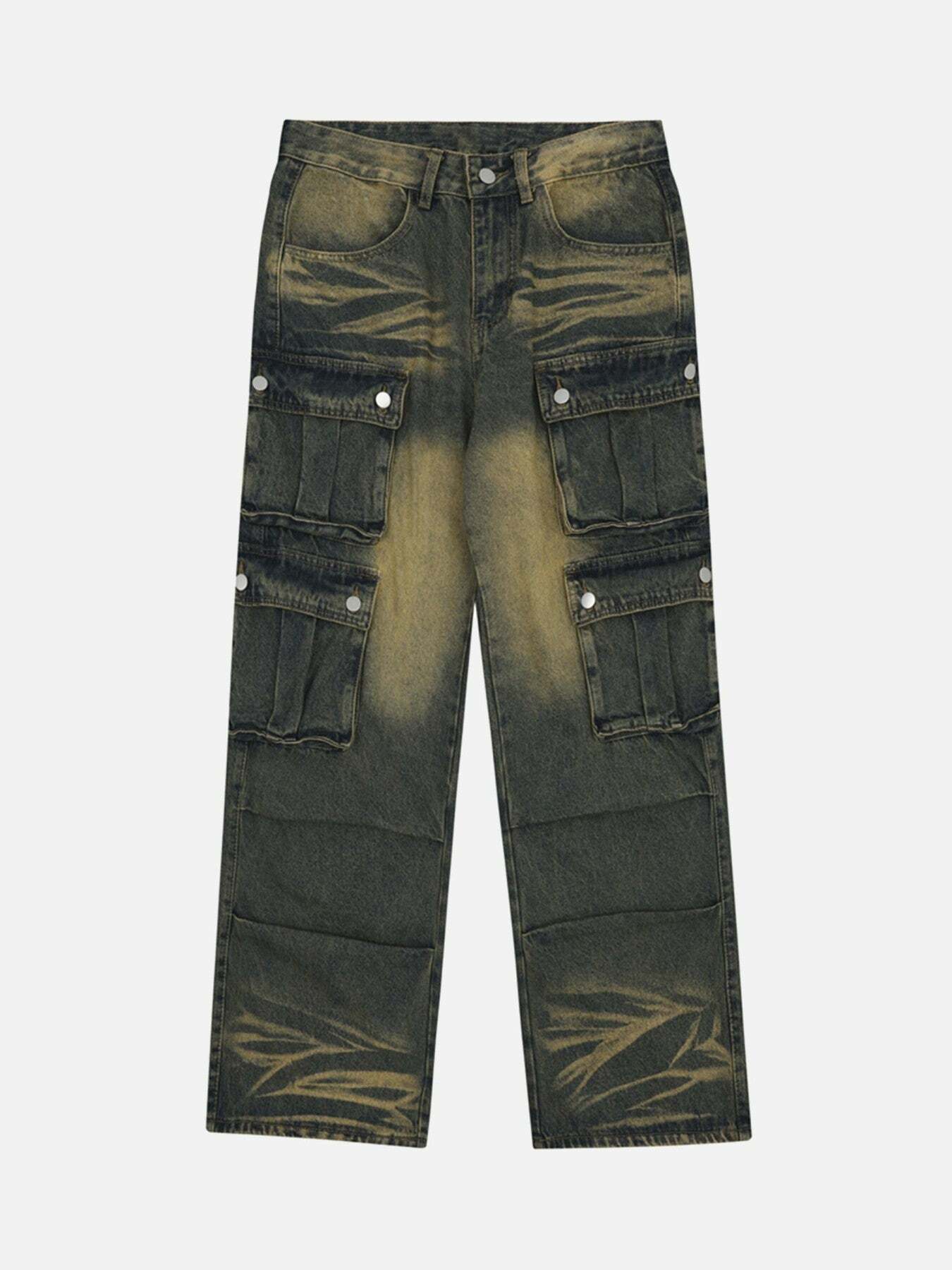 Y2K Multi-Pocket Cargo Jeans - Trendy Grunge Style for Summer Outfits & 90s Fashion Lovers