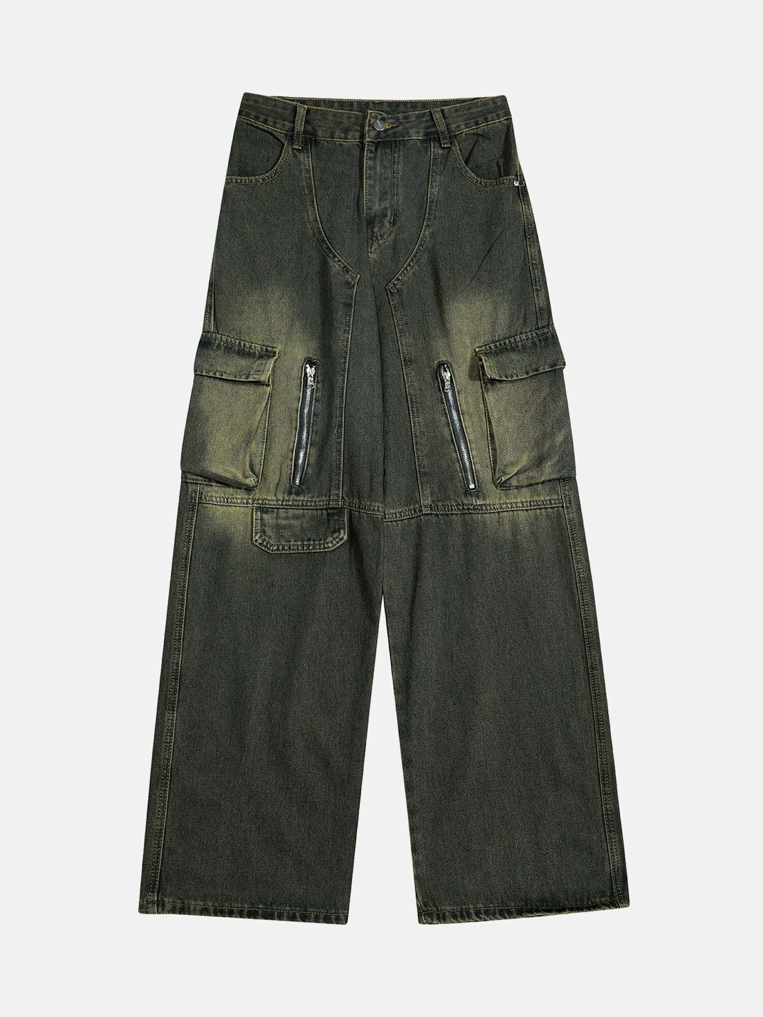 Y2K Multi-Pocket Cargo Jeans: Vintage 90s Grunge Style for Effortless Summer Outfits