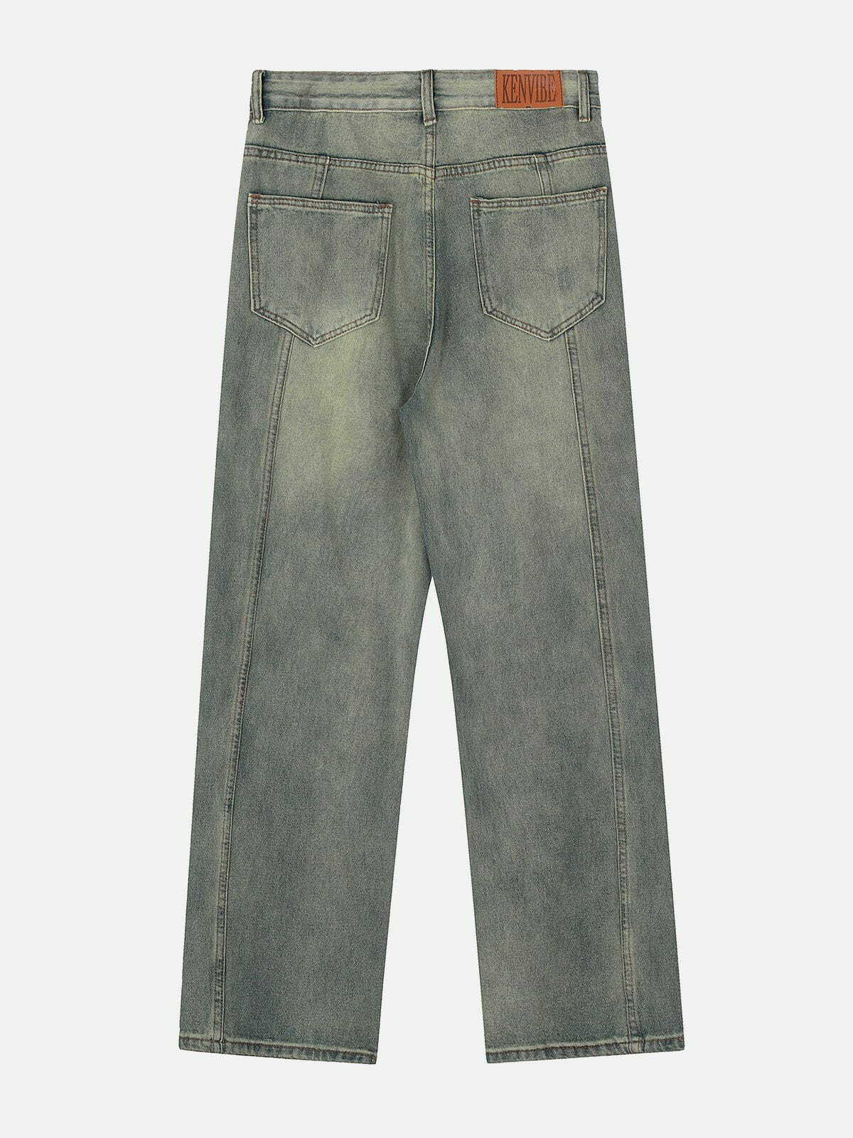 Y2K Multi-Pocket Wash Jeans: Trendy Grunge Style for 90s Fashion Lovers & Aesthetic Outfits