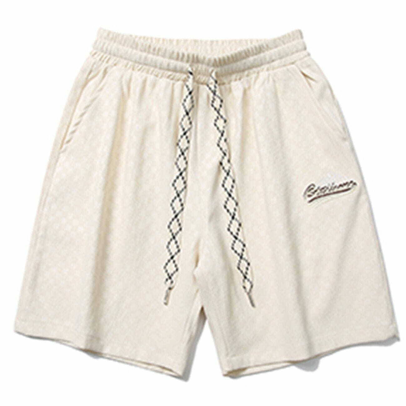 Y2K Plaid Embroidered Letter Shorts - Trendy Grunge Aesthetic for Summer Outfits & Casual Looks