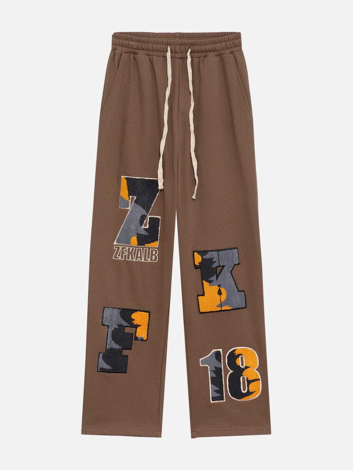 Y2K Plush Letter Embroidery Sweatpants - Trendy Grunge Style for Summer Outfits & Aesthetic Looks