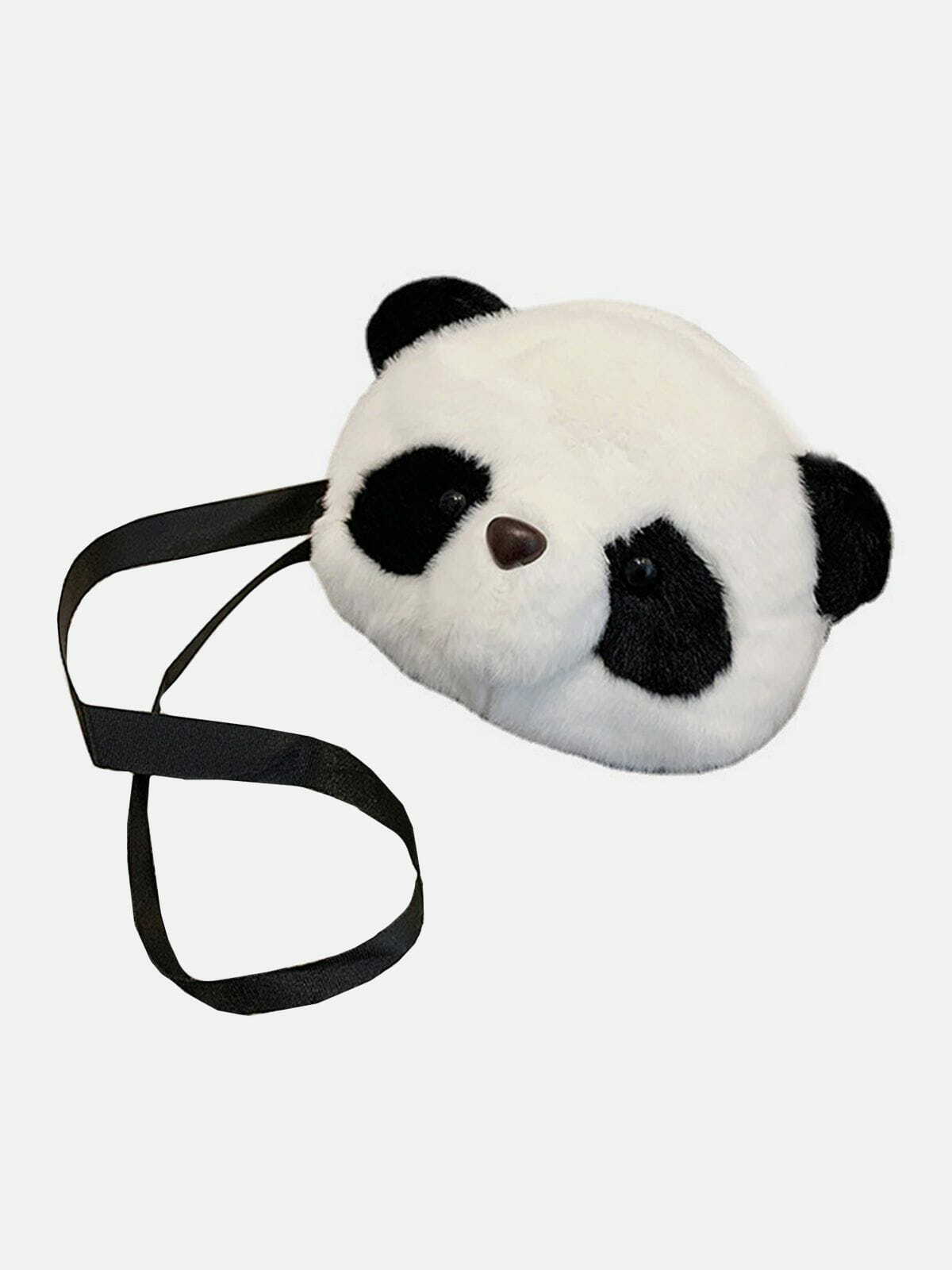 Y2K Plush Panda Head Bag - Cute 2000s Aesthetic Accessory for Grunge & Coquette Outfits