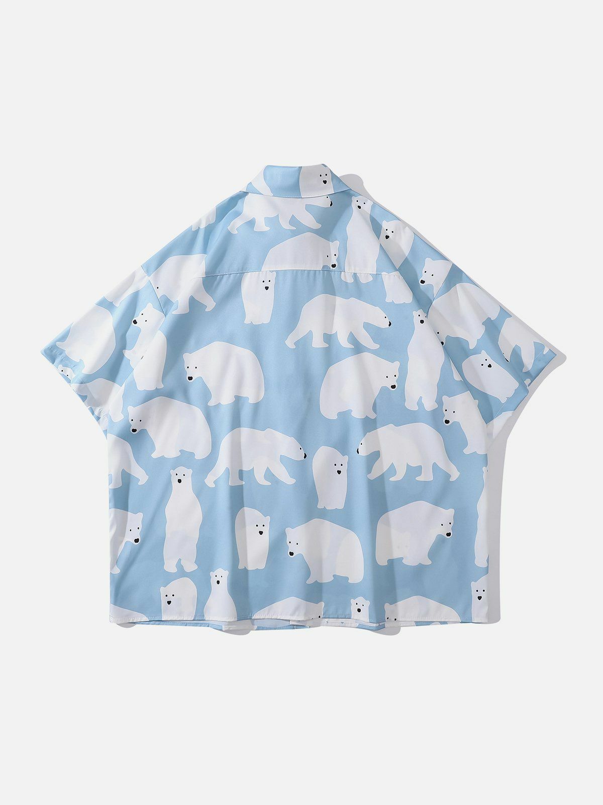 Y2K Polar Bear Print Short Sleeve Shirt - Cute Summer Outfit, Grunge Aesthetic, 90s Style Top