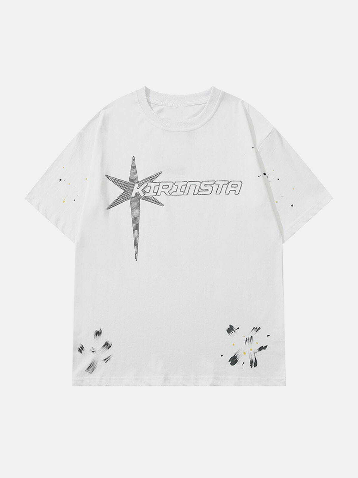 Y2K Rhinestone Tee: Grunge Aesthetic Top for Summer Outfits, 90s Fashion & Cute Looks