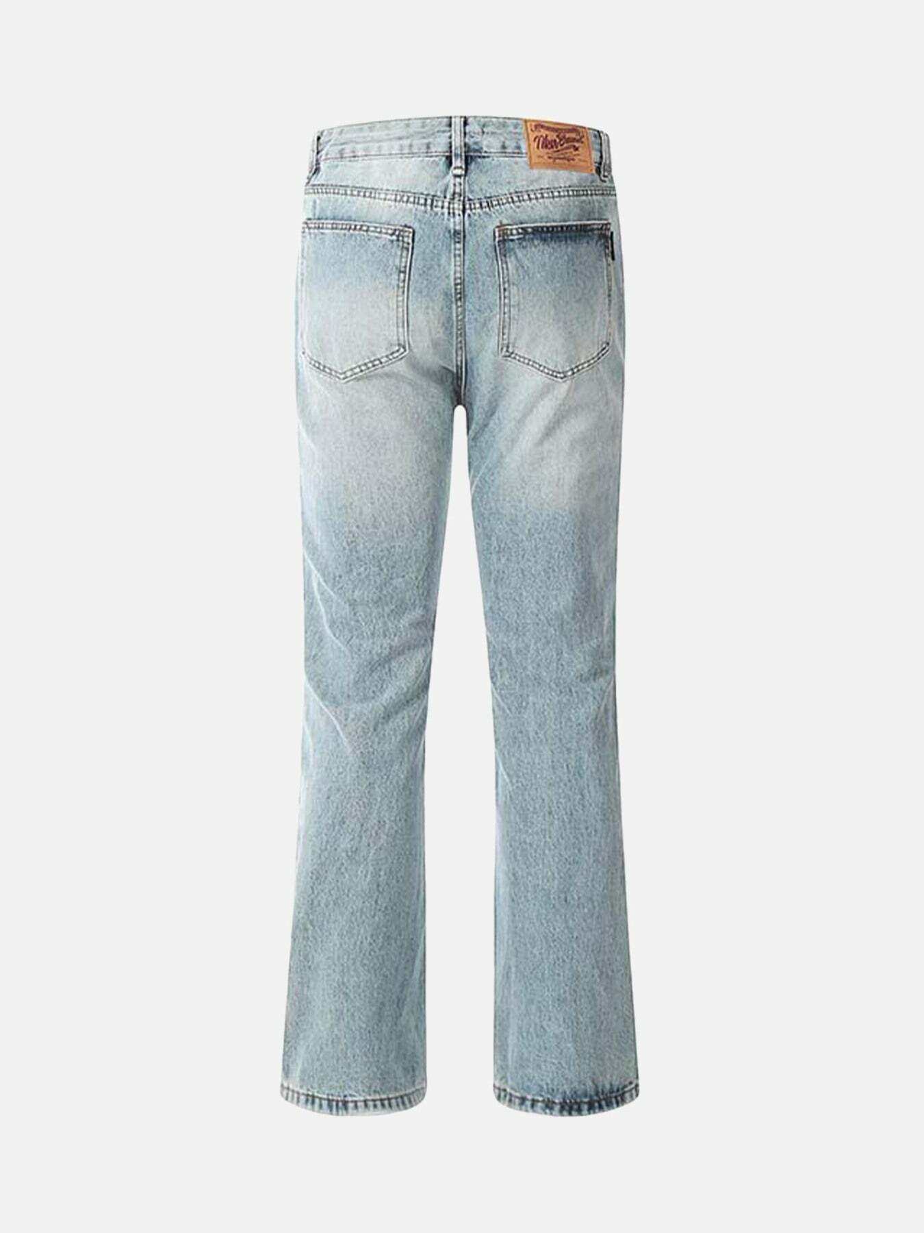 Y2K Ripped Micro Flare Jeans - Trendy 90s Grunge Style for Summer Outfits & Aesthetic Looks