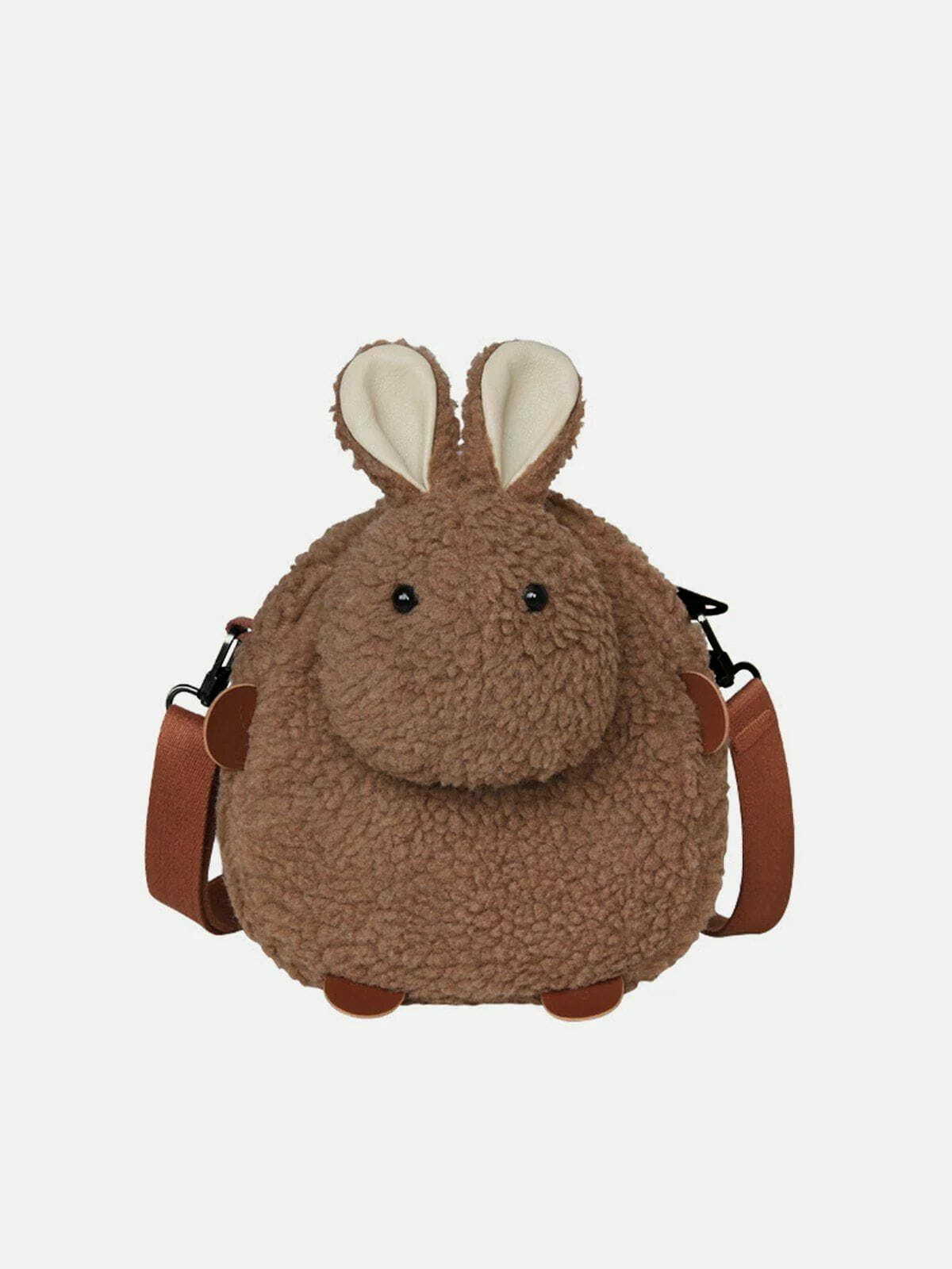 Y2K Sherpa Mini Rabbit Bag - Cute 2000s Fashion Accessory for Grunge & Coquette Aesthetic Outfits