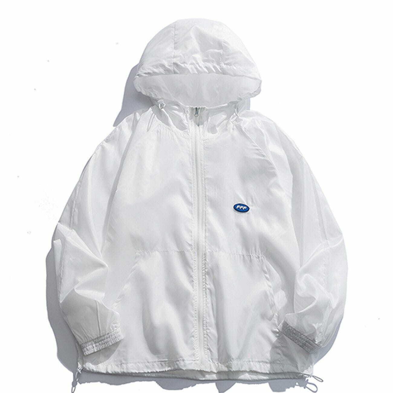 Y2K Solid Color Hooded Sunscreen Jacket - Perfect for Summer Outfits & Grunge Aesthetic Looks