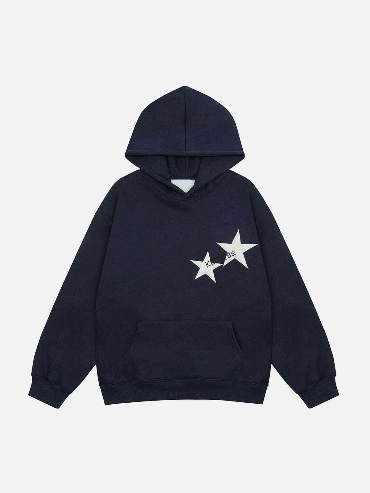 Y2K Star Print Hoodie: Trendy Grunge Aesthetic for Summer Outfits & 90s Fashion Lovers