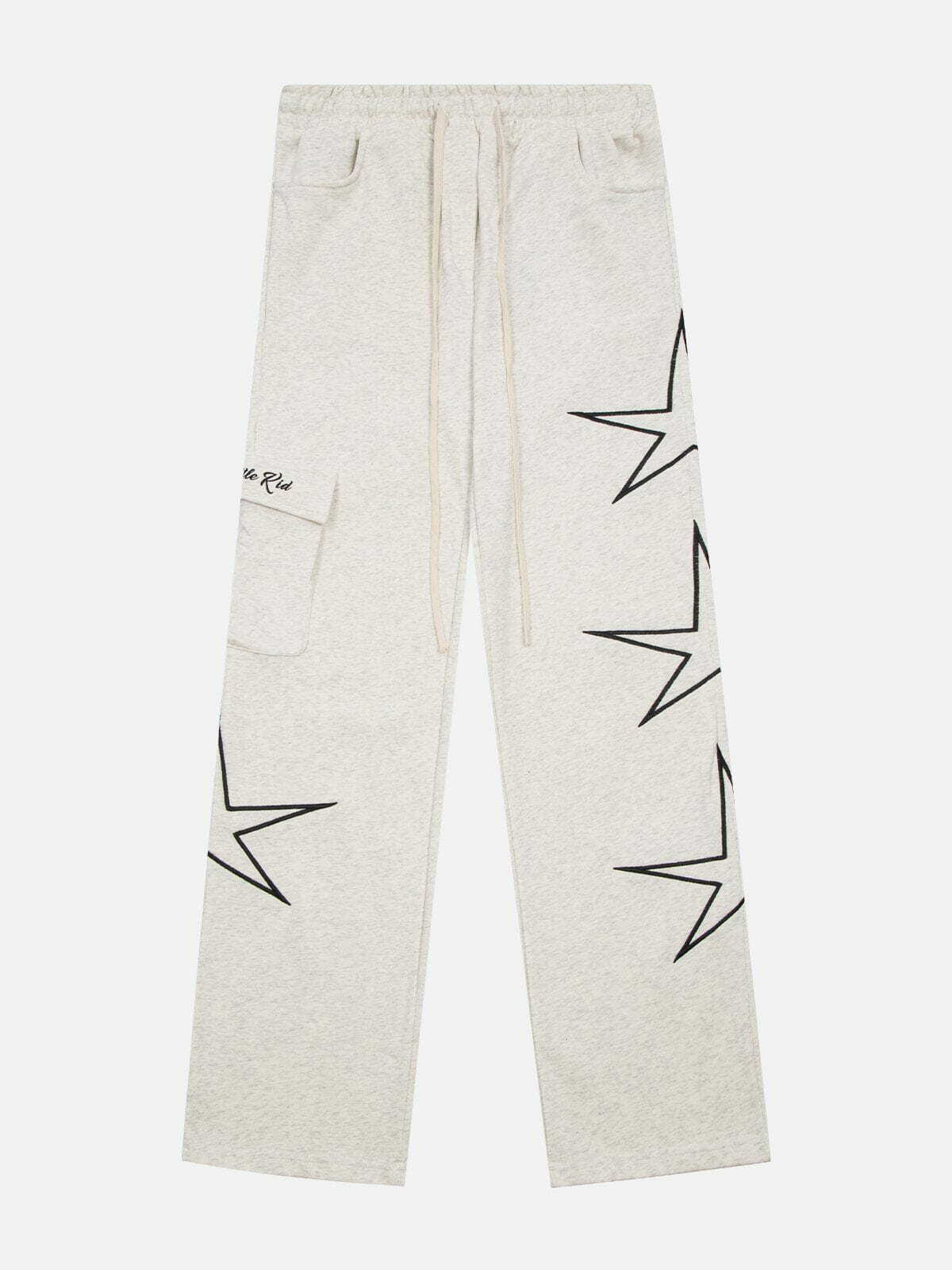 Y2K Star Print Sweatpants - Trendy Grunge Aesthetic for Summer Outfits & Casual Looks