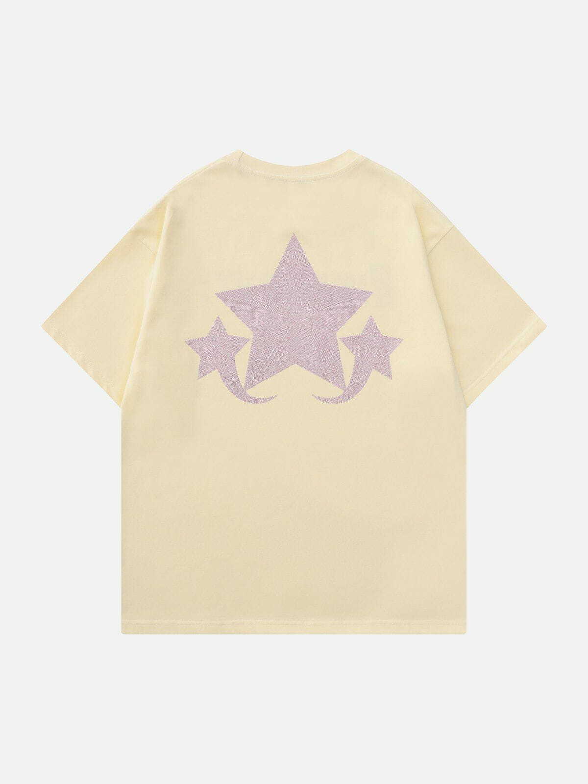 Y2K Star Print Tee - Trendy 90s Aesthetic Top for Summer Outfits & Grunge Style Looks