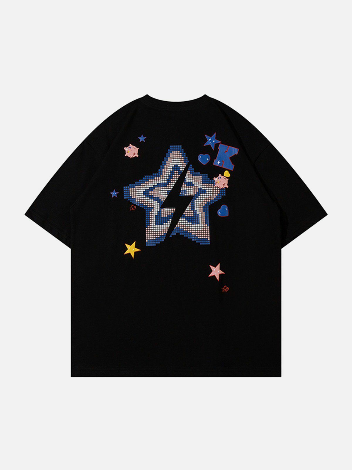 Y2K Star Print Tee - Trendy Grunge Aesthetic Top for Summer Outfits & 90s Fashion Lovers