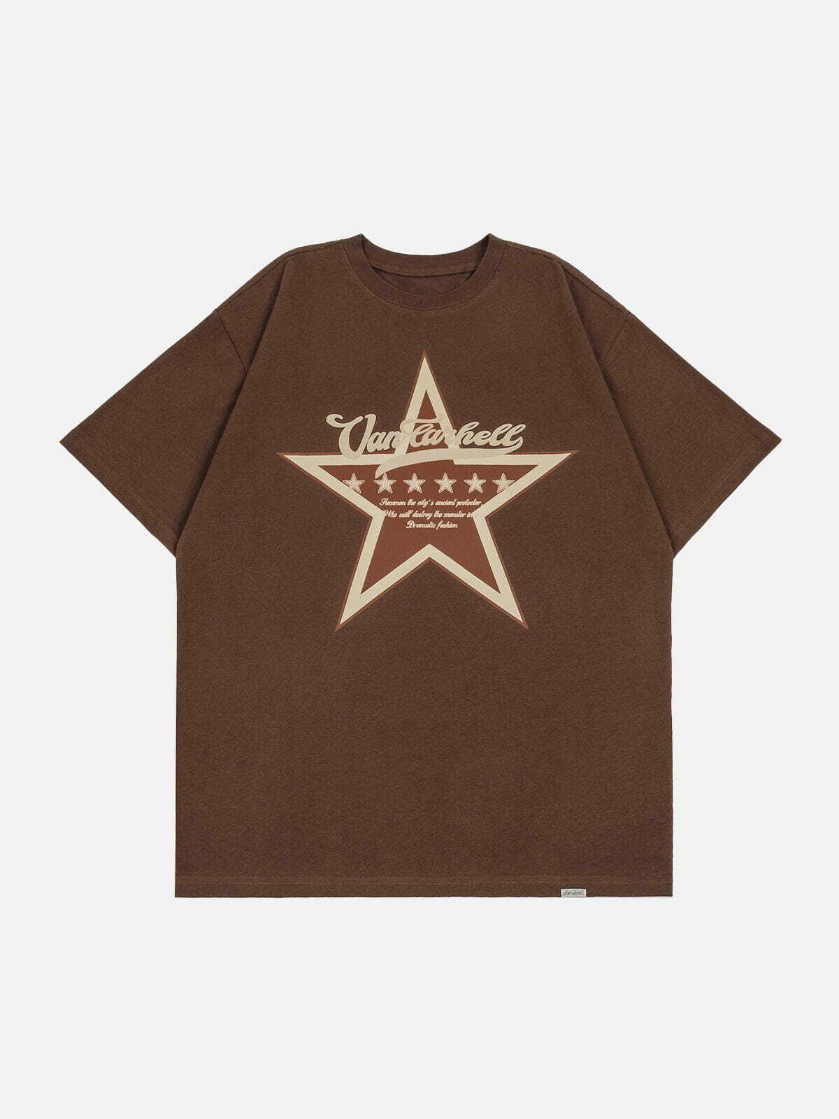 Y2K Star Print Tee: Vintage 90s Grunge Aesthetic for Effortless Summer Outfits